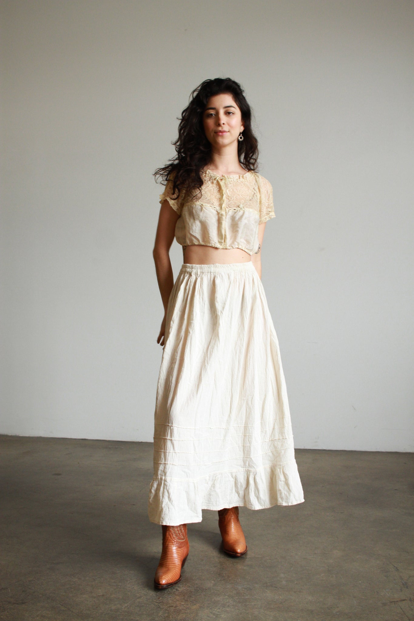 Oaxacan Cotton Gauze Midi Skirt