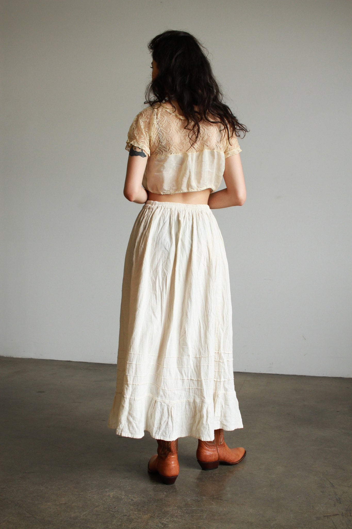 Oaxacan Cotton Gauze Midi Skirt