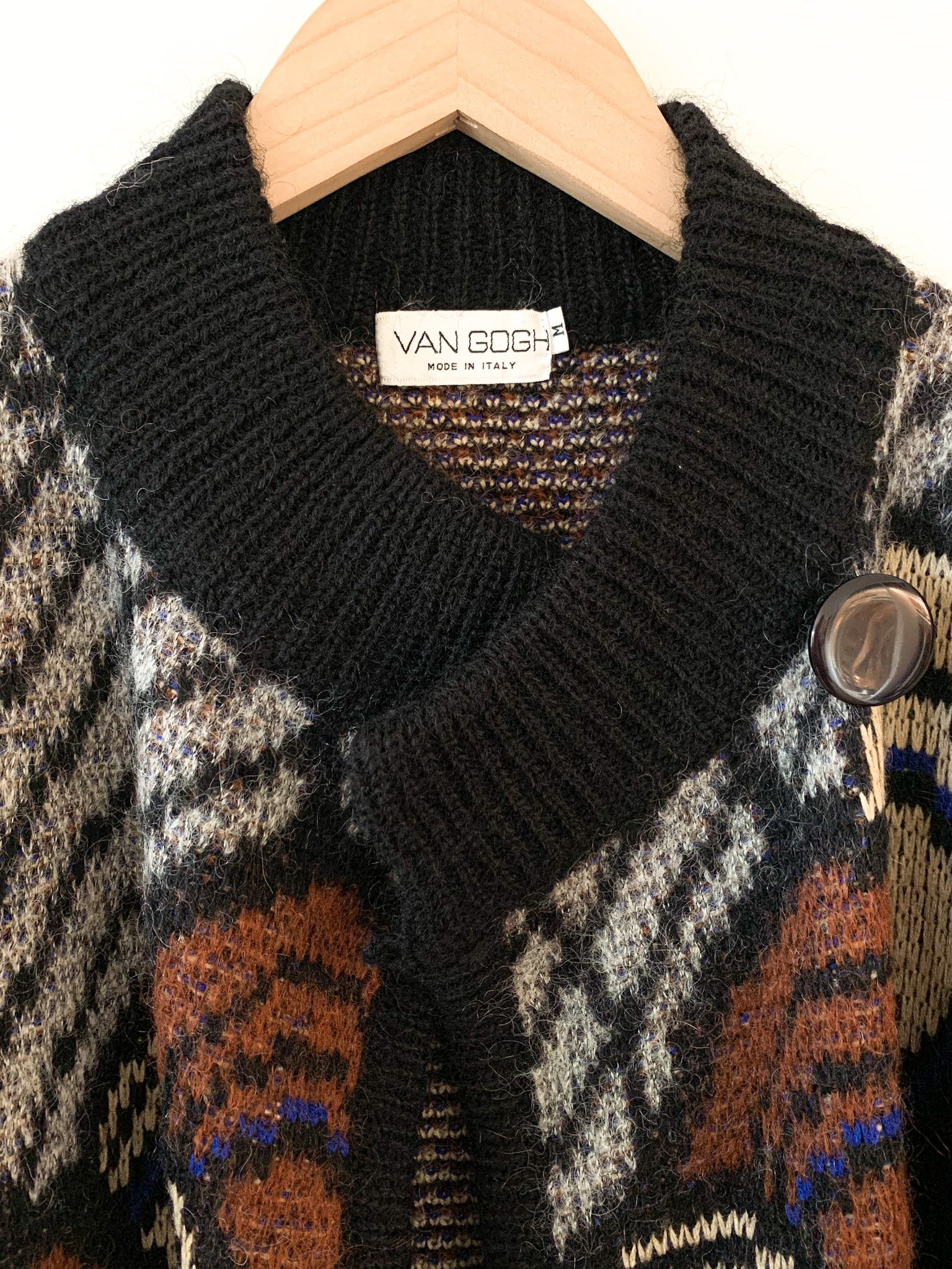 1980's Italian Mohair Graphic Cardigan