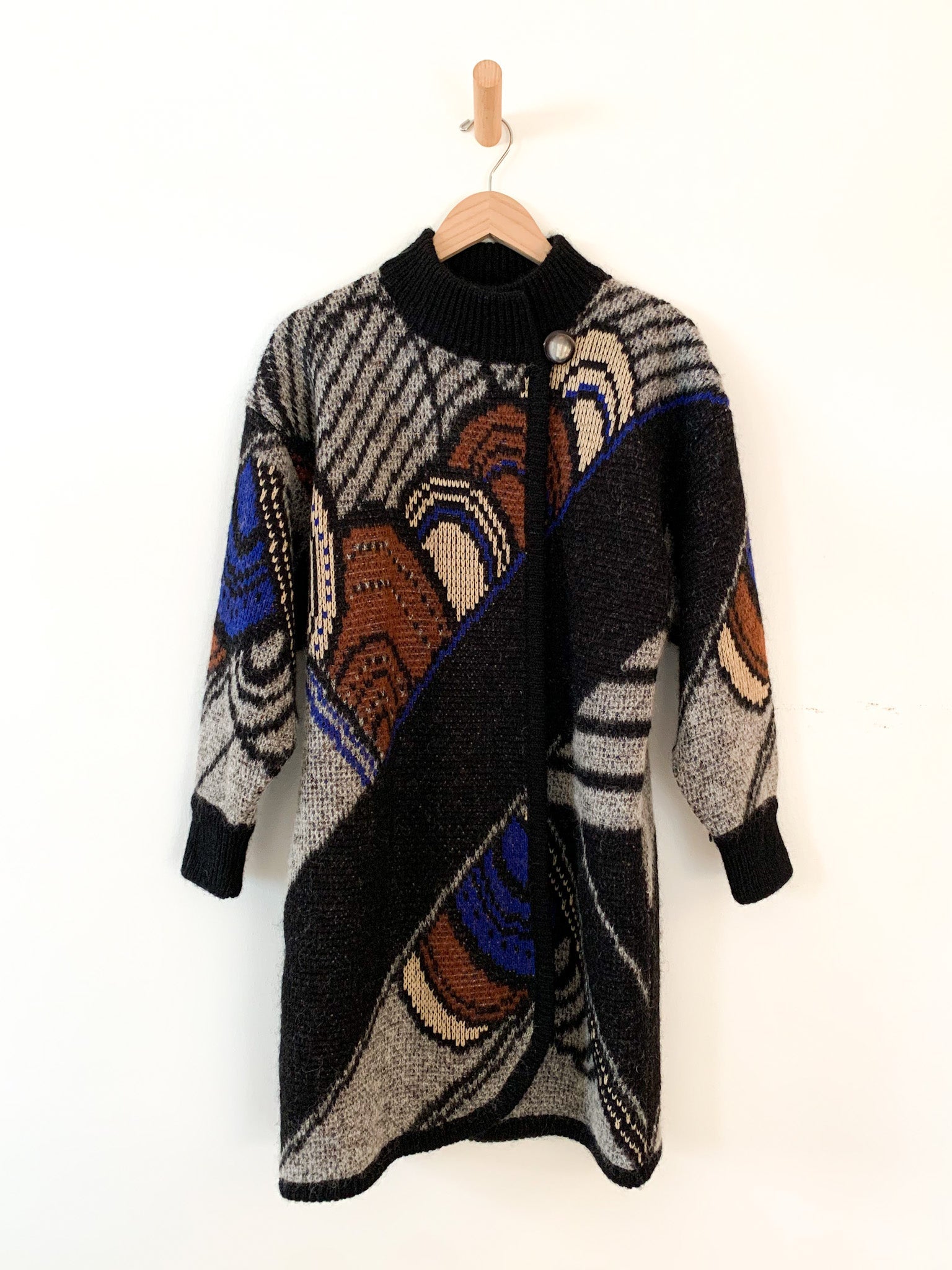 1980's Italian Mohair Graphic Cardigan