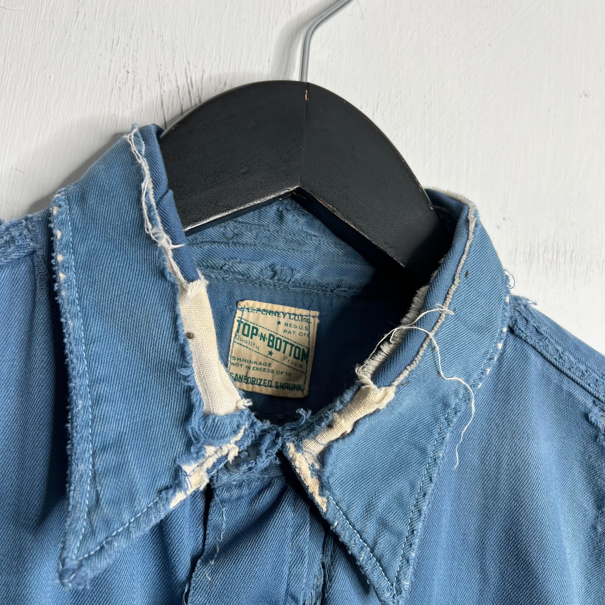 Top N Bottom Repaired Work Shirt - 1950s