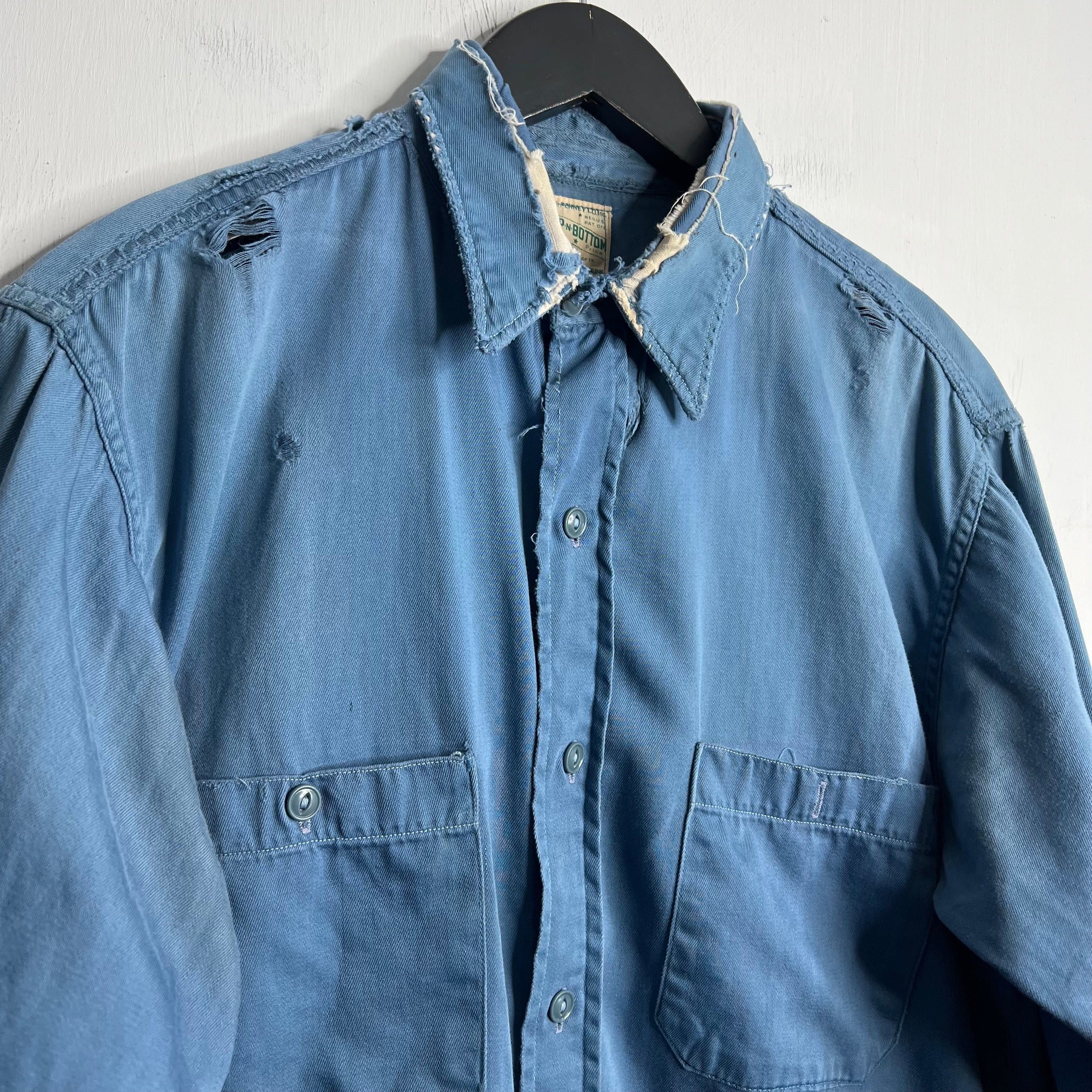 Top N Bottom Repaired Work Shirt - 1950s