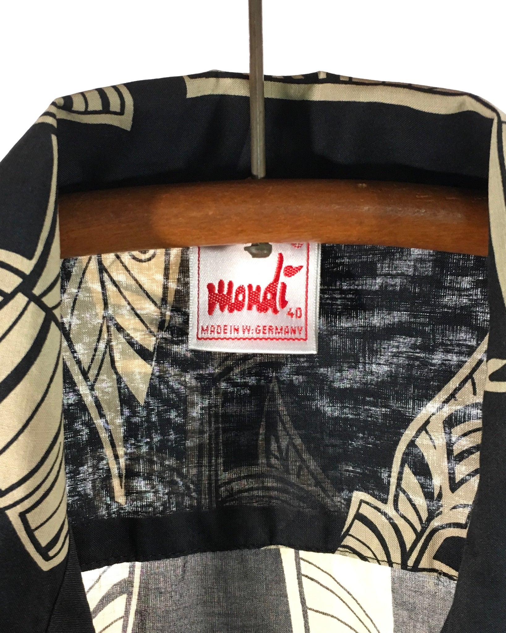 1980's Mondi Feather Print Cotton Top