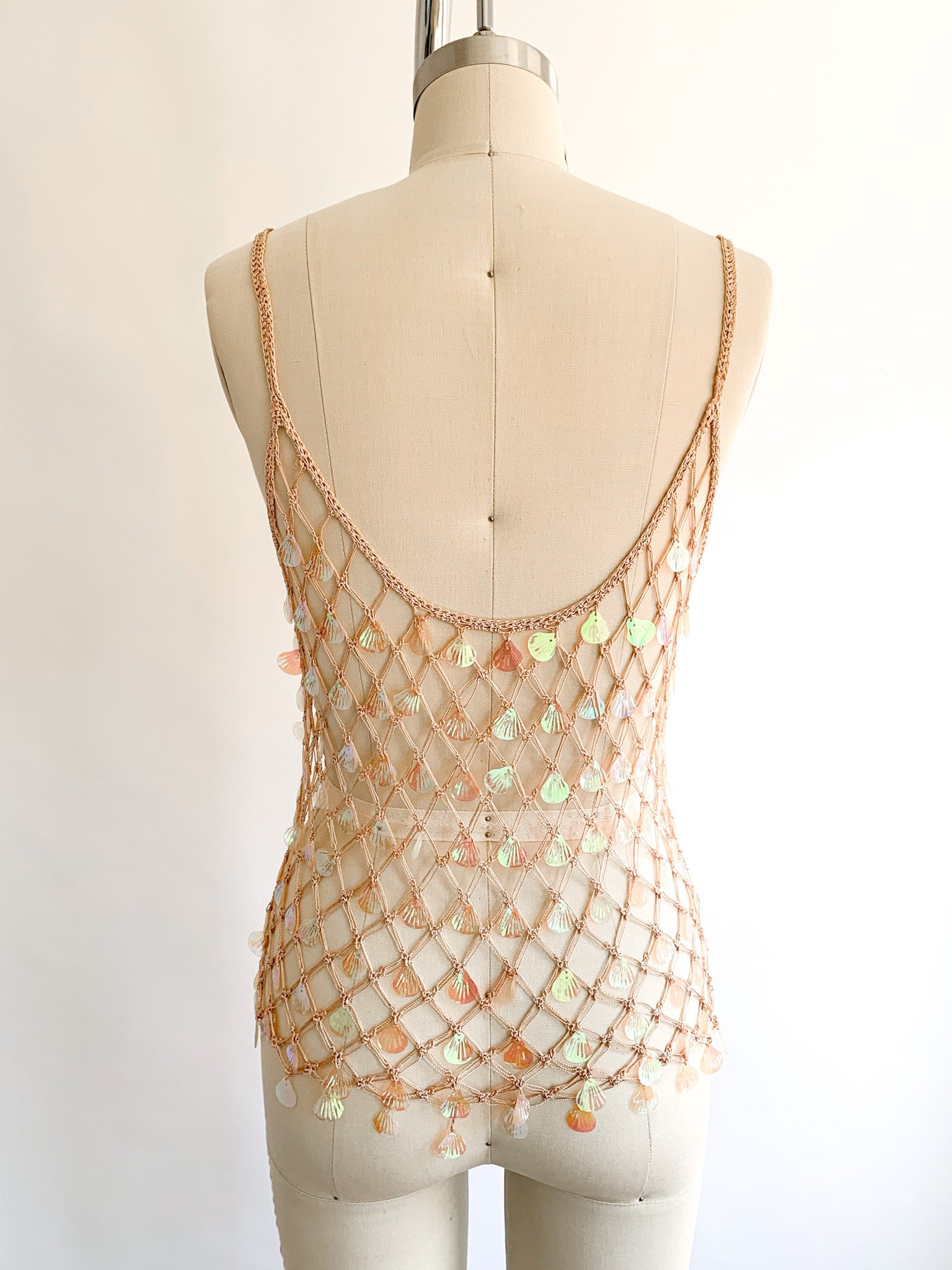 Opalescent Shell Crochet Tank