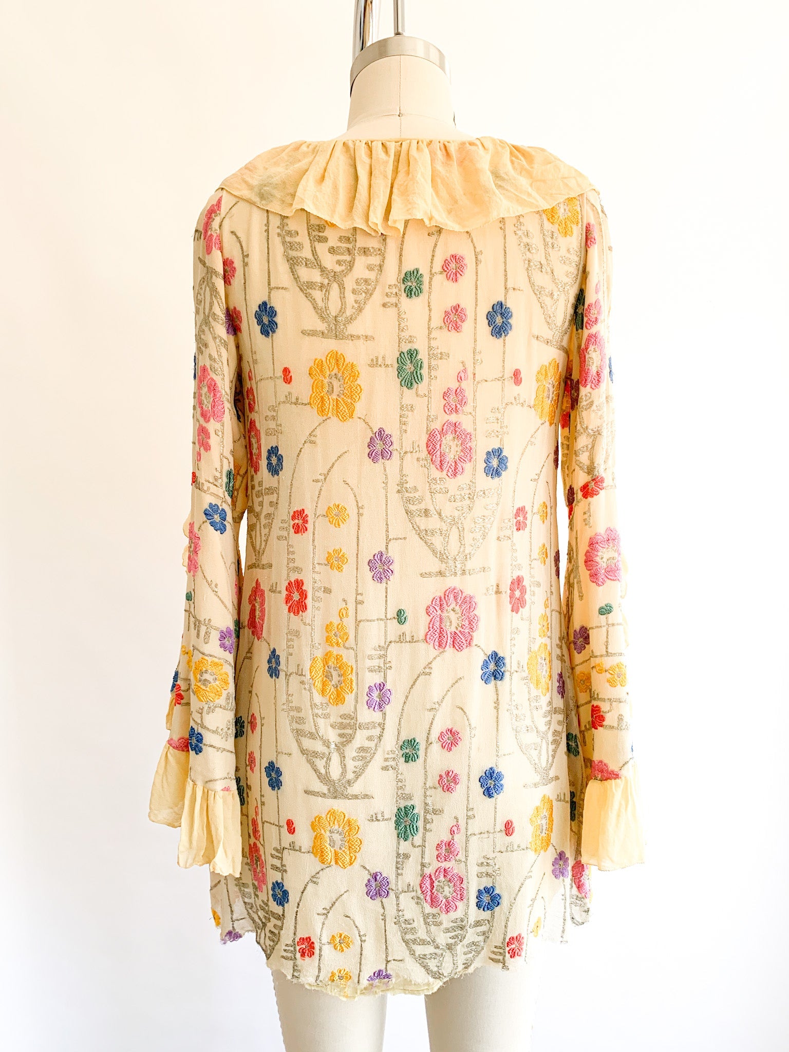 Rare 1920's Silk & Lamé Floral Embroidered Jacket