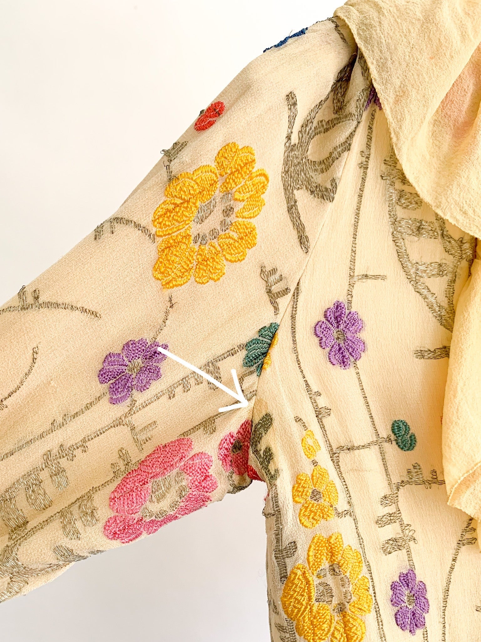 Rare 1920's Silk & Lamé Floral Embroidered Jacket