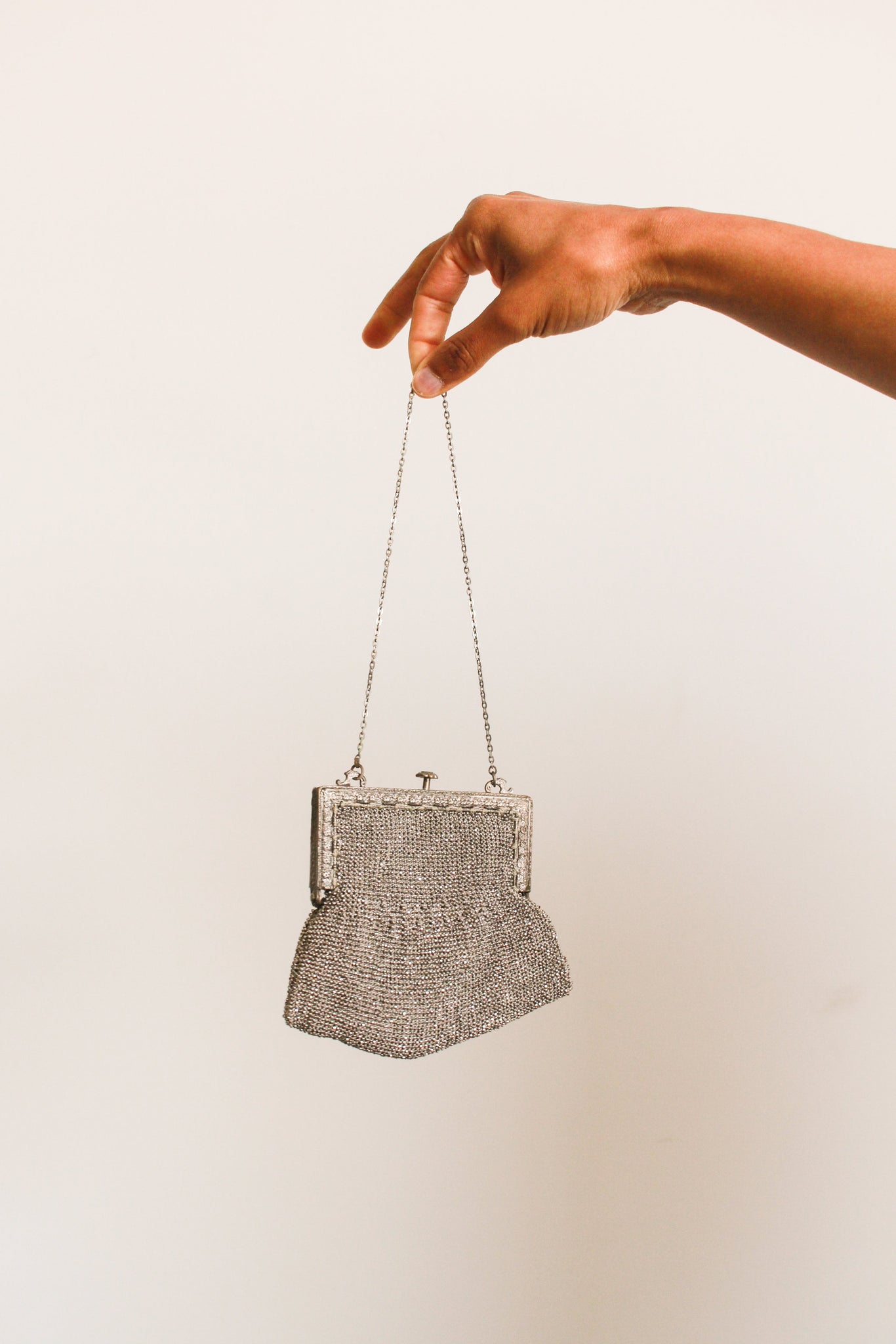 1920s Silver Chainlink Mini Handbag