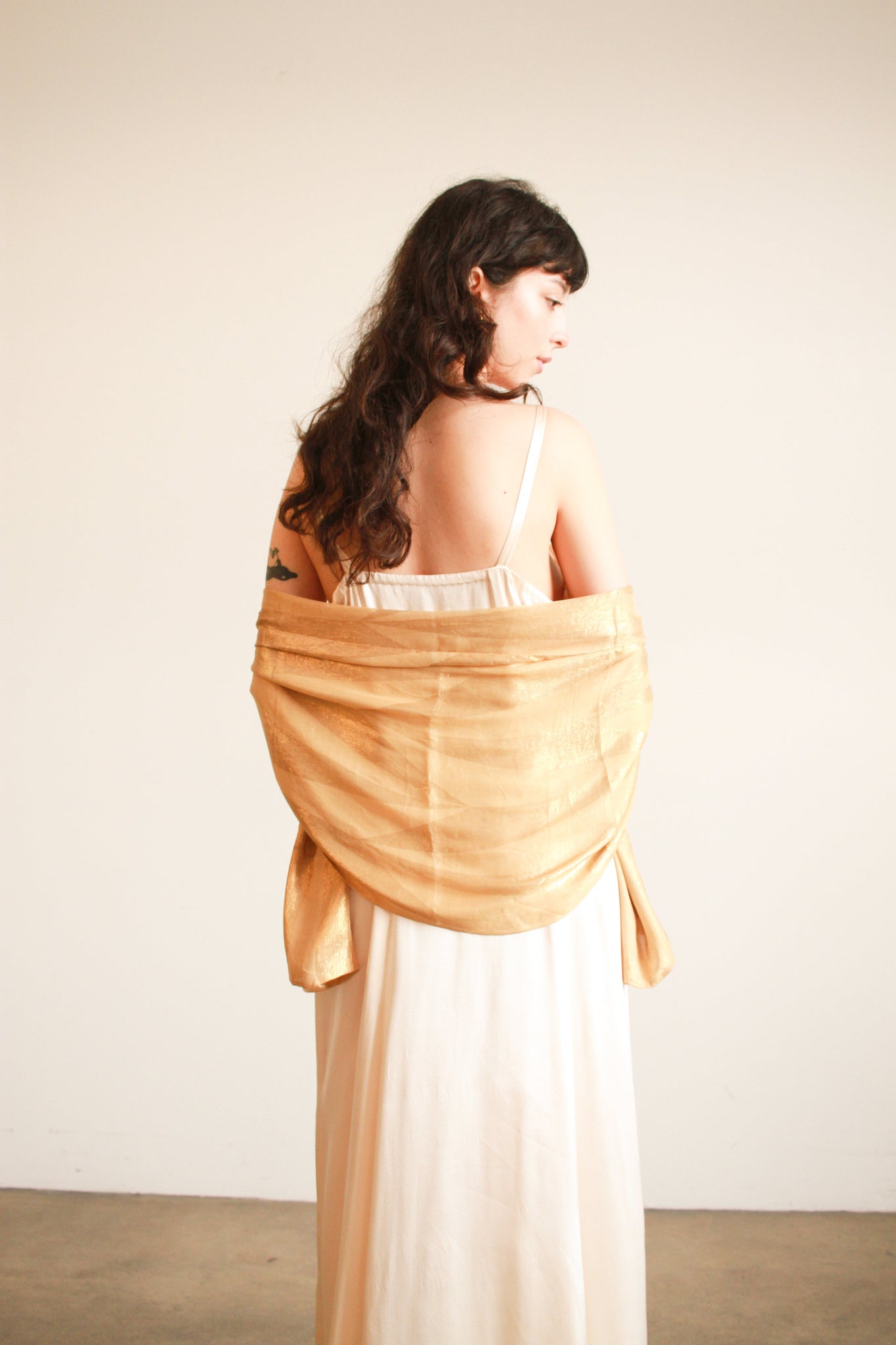 1920s Gold Lamé Art Deco Shawl