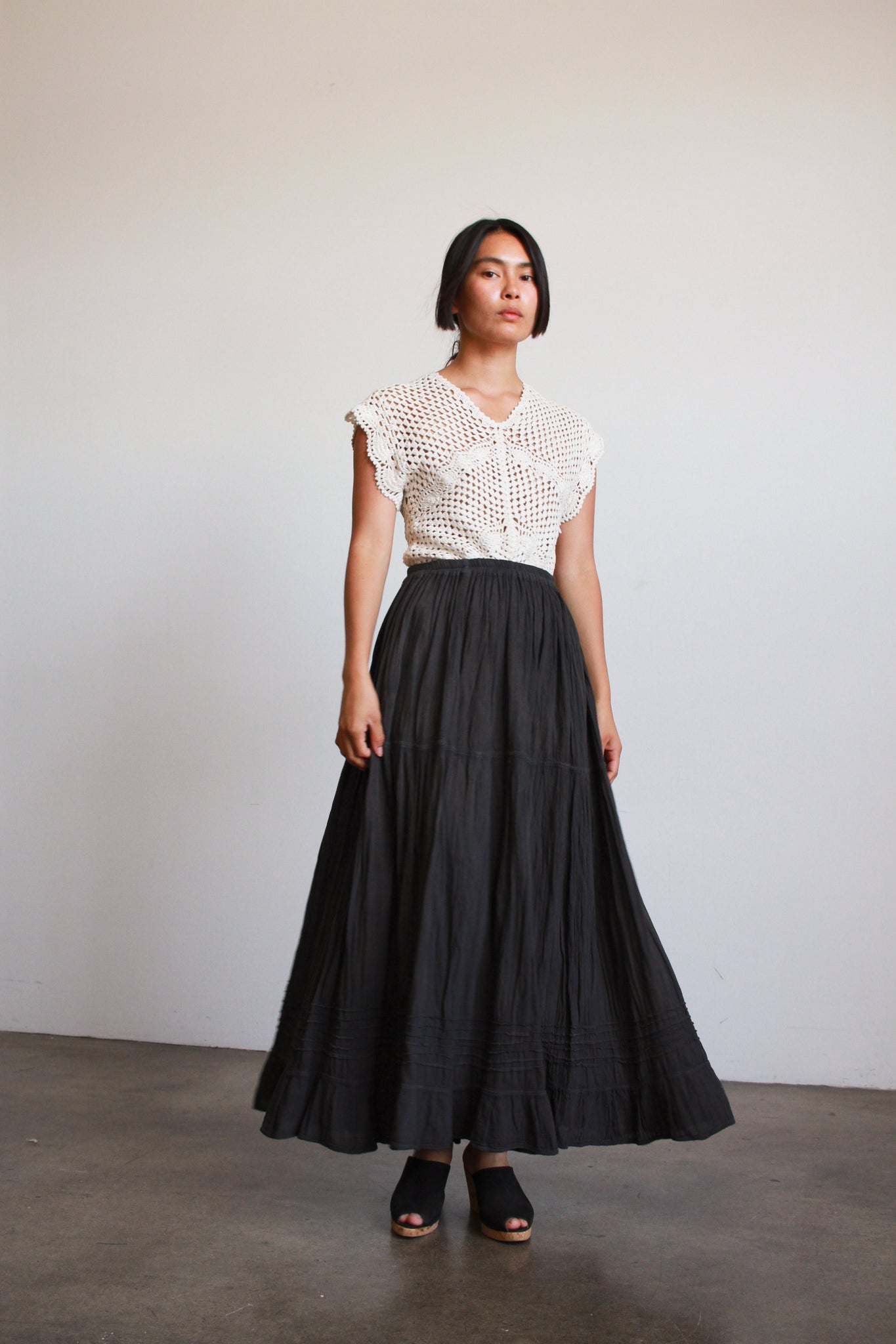 Oaxacan Cotton Gauze Midi Skirt