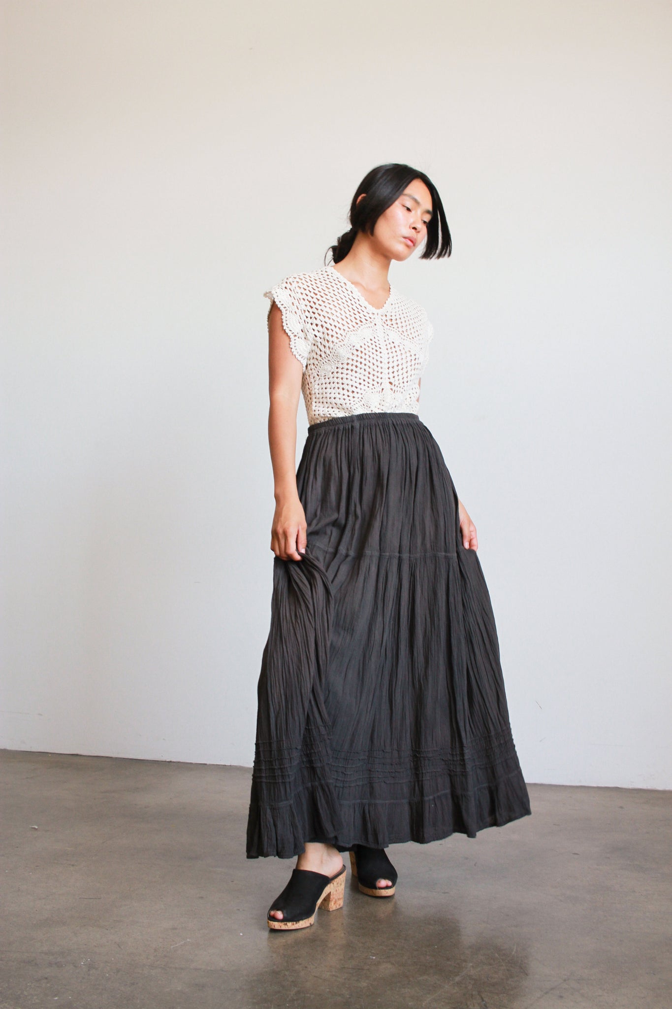 Oaxacan Cotton Gauze Midi Skirt