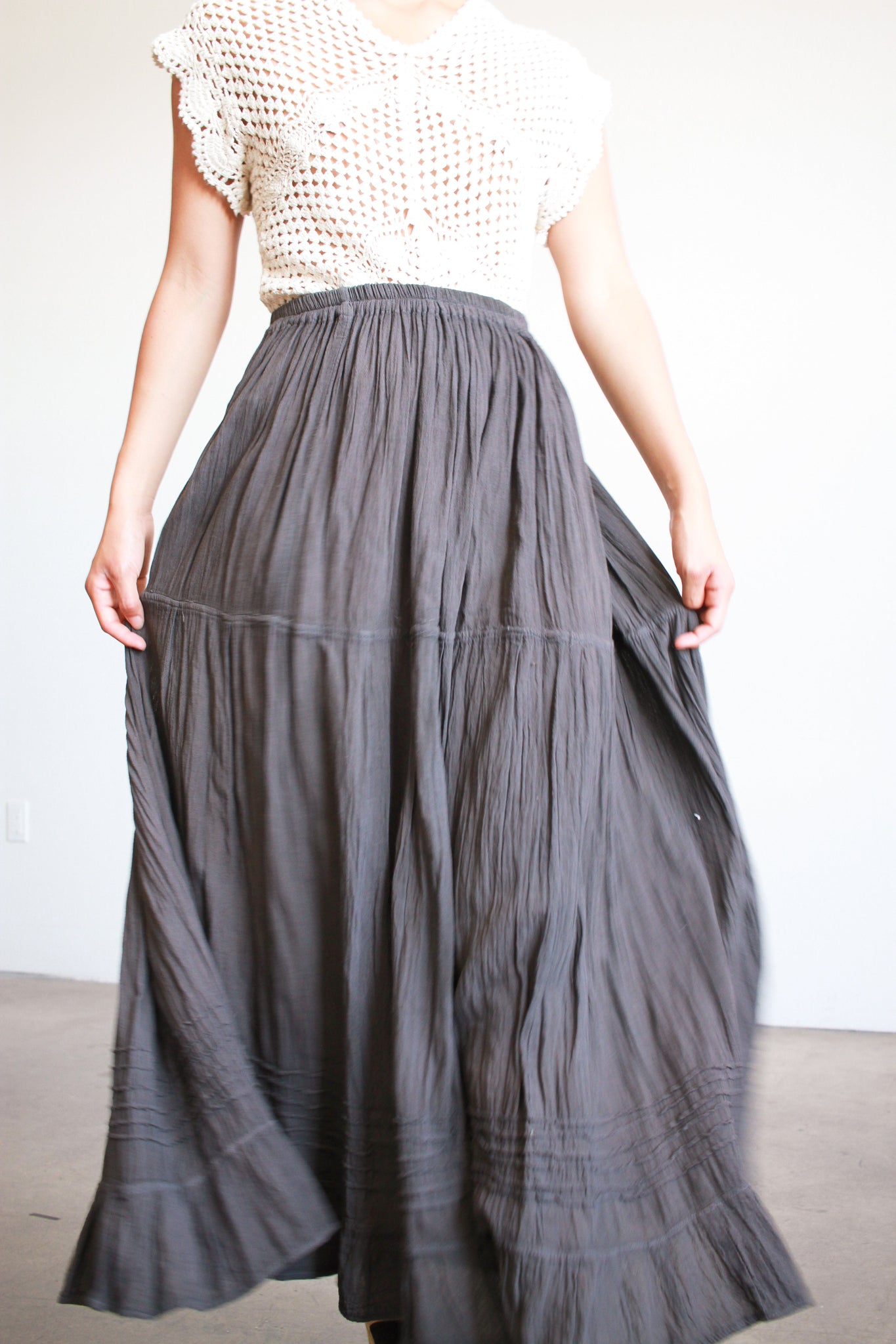 Oaxacan Cotton Gauze Midi Skirt