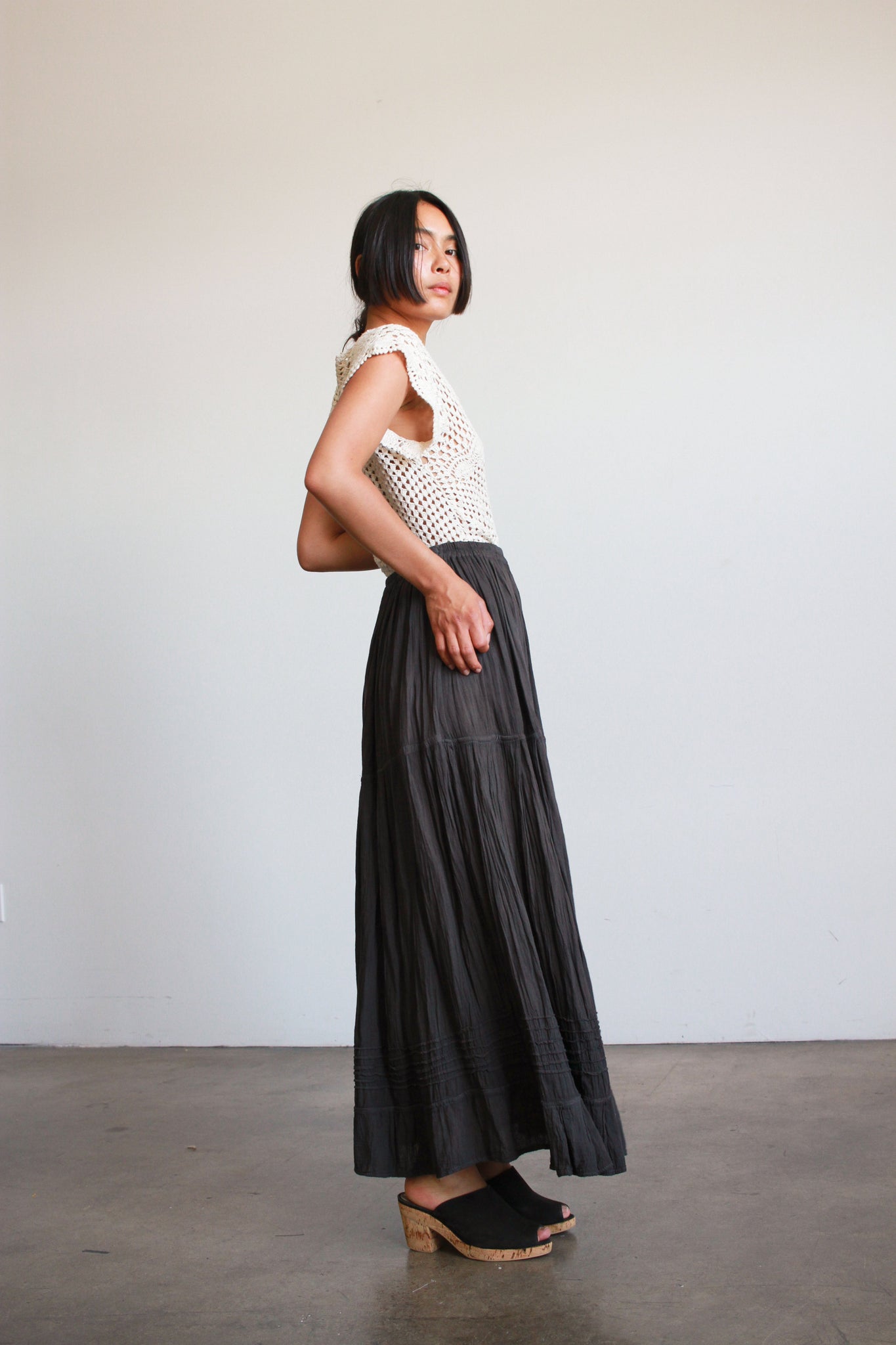 Oaxacan Cotton Gauze Midi Skirt