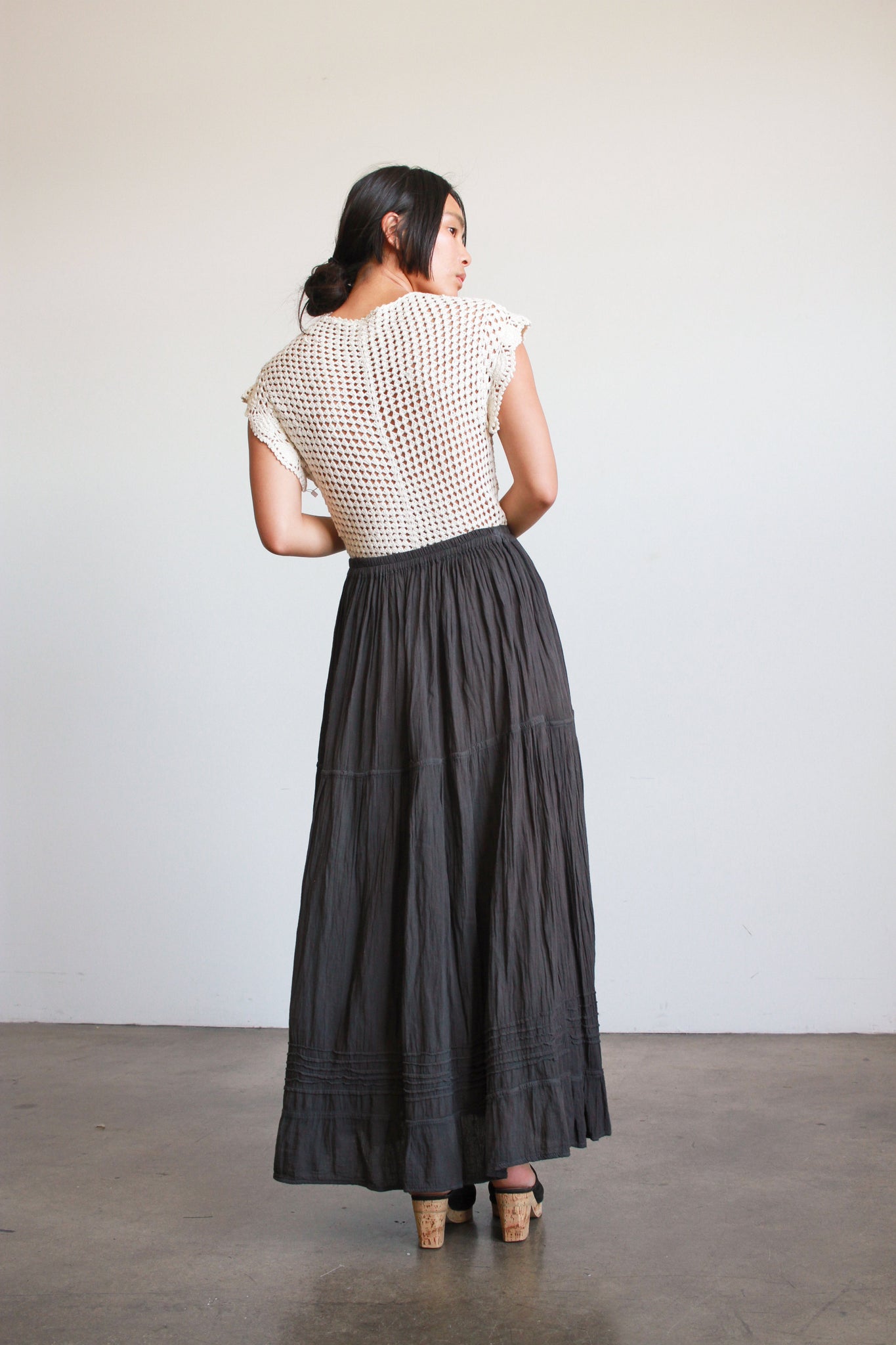 Oaxacan Cotton Gauze Midi Skirt