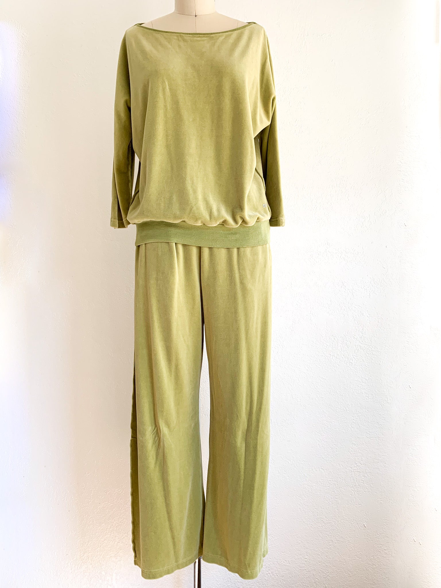 Sonia Rykiel Celery Green Velour Track Suit