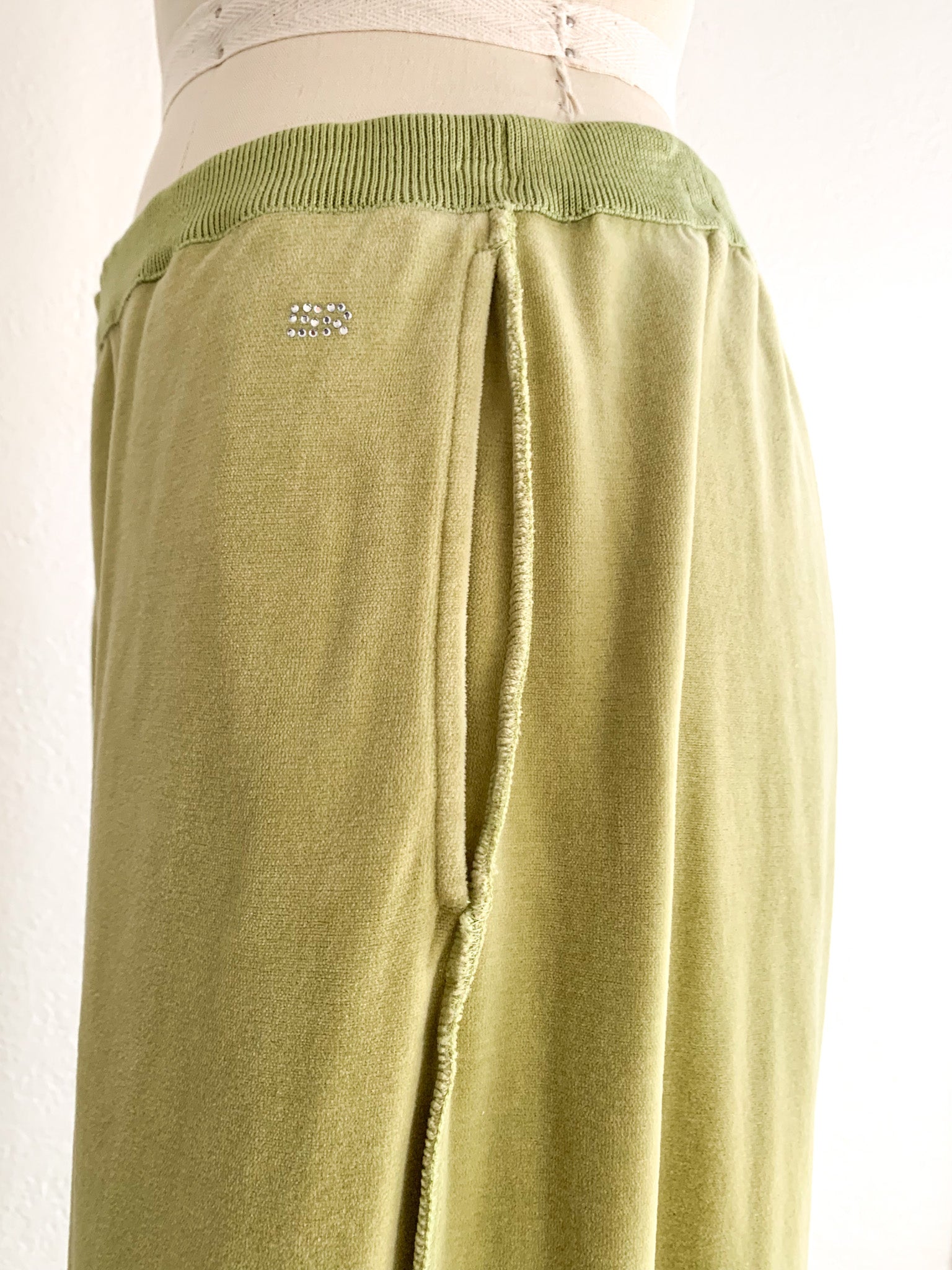 Sonia Rykiel Celery Green Velour Track Suit