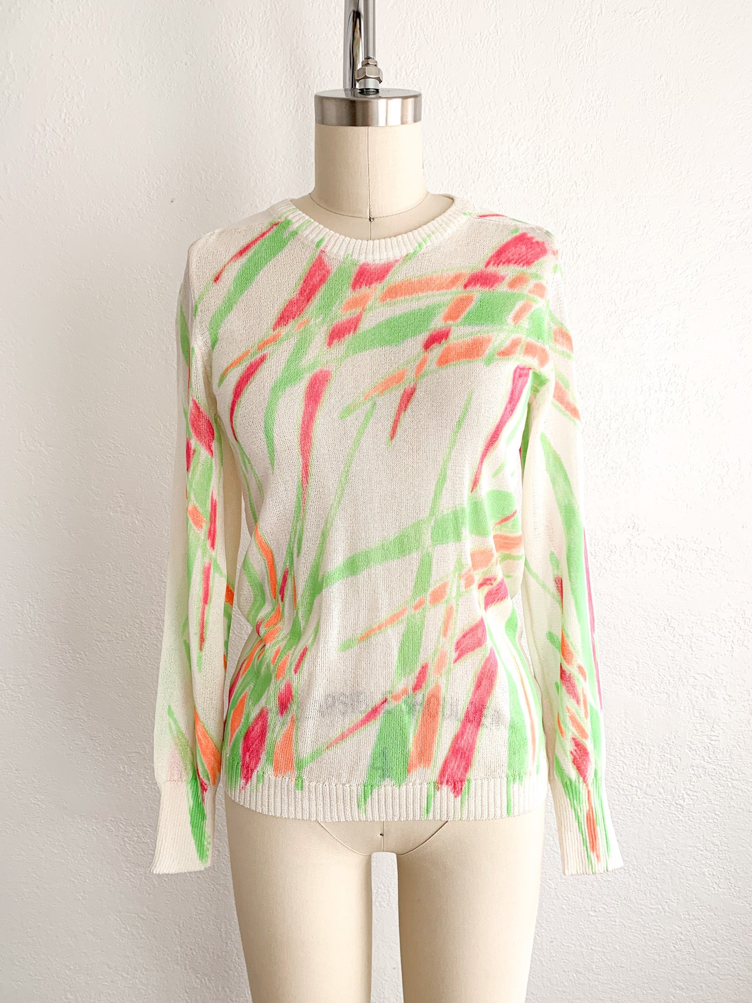 Hand Inked Neon “Palms” Top