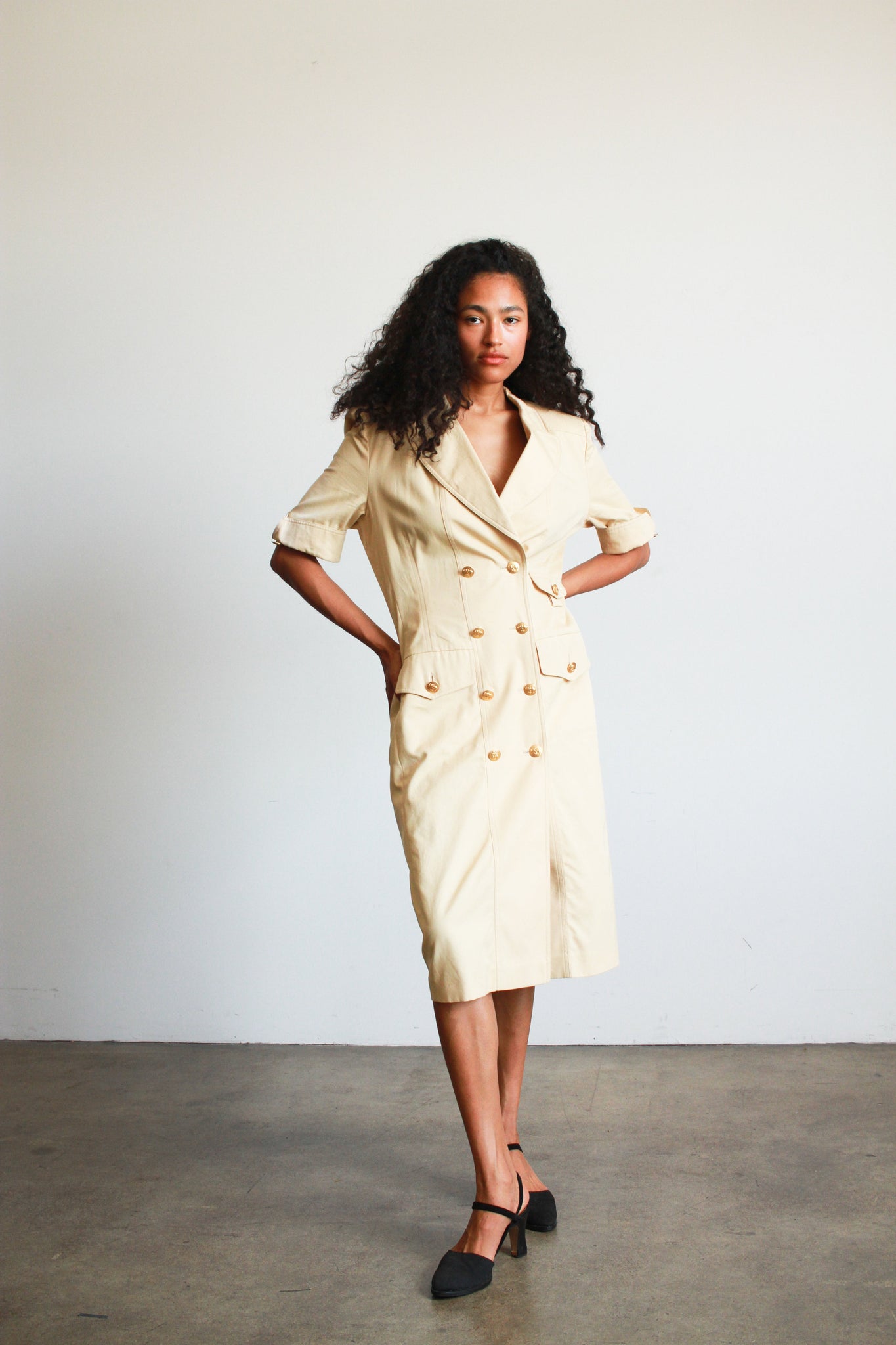 1980s ESCADA Camel Blazer Dress