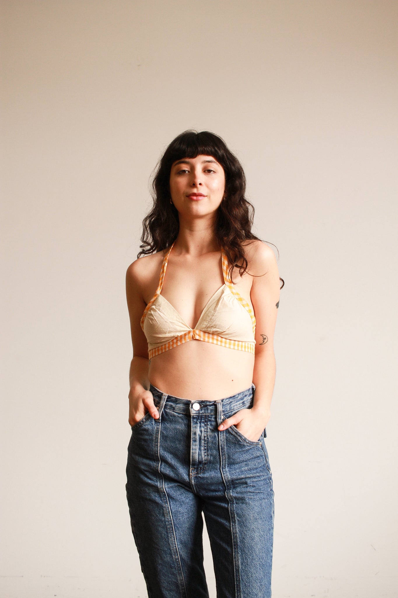 1970s Deadstock Indian Cotton Bikini Top