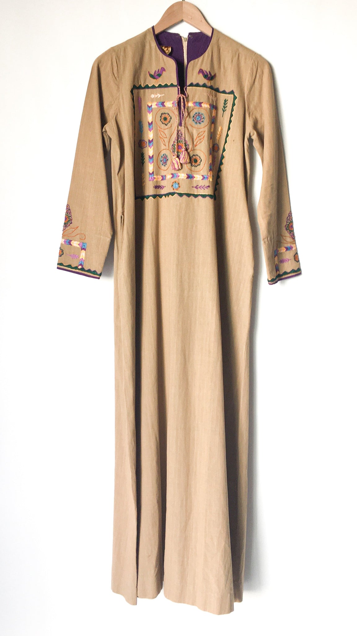 1960's Embroidered Tunic Kaftan Dress