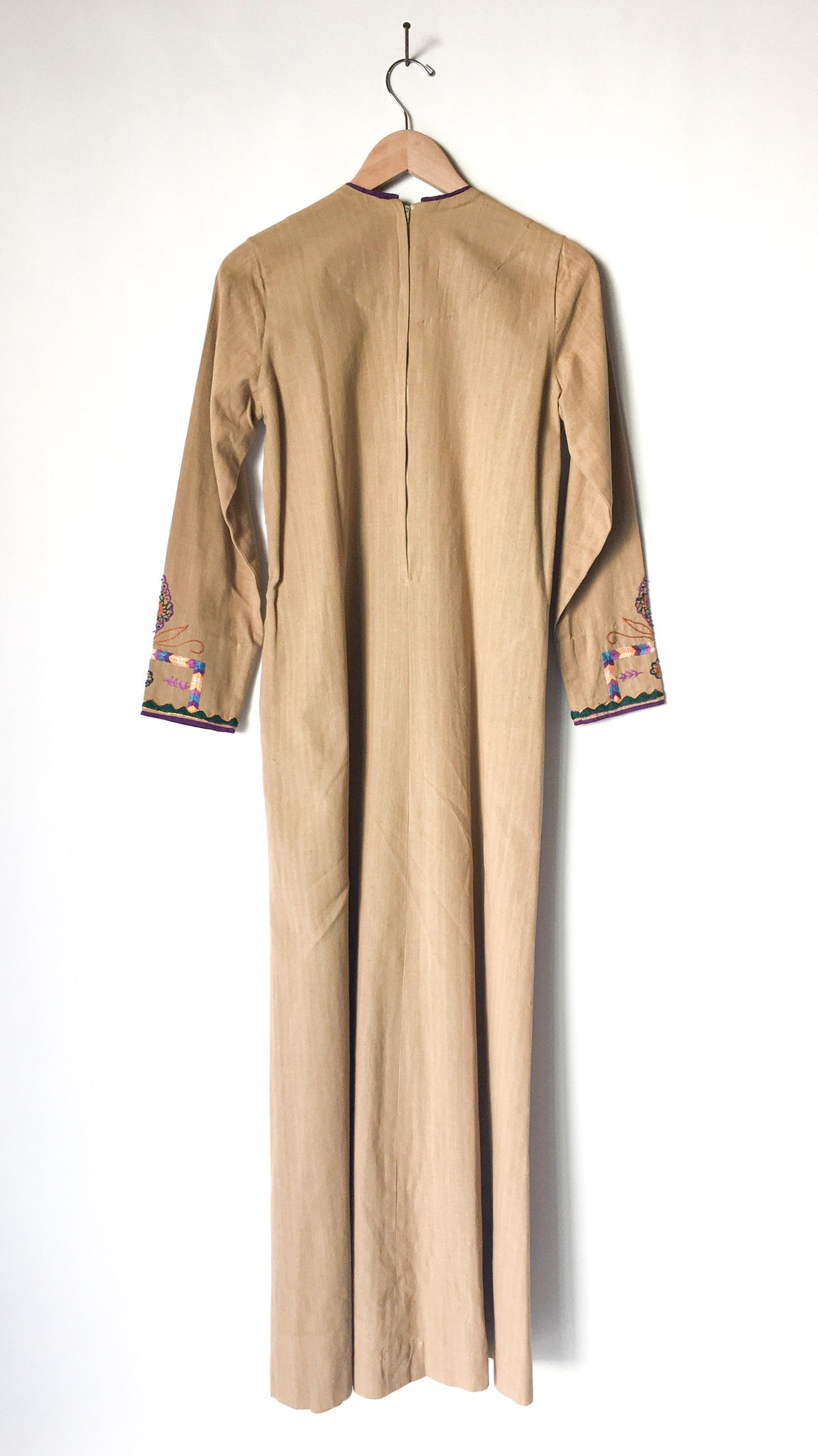 1960's Embroidered Tunic Kaftan Dress