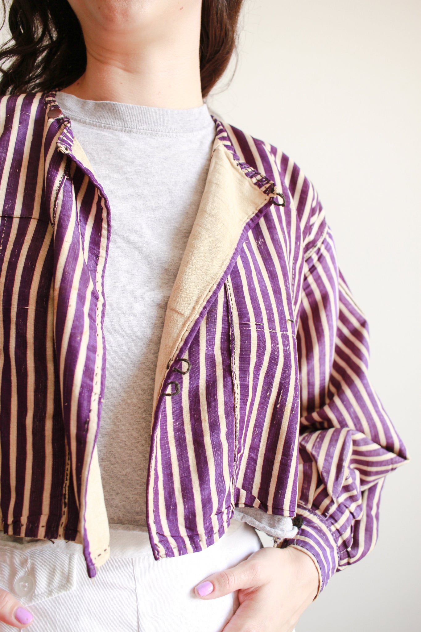 Antique Victorian Violet Striped Jacket