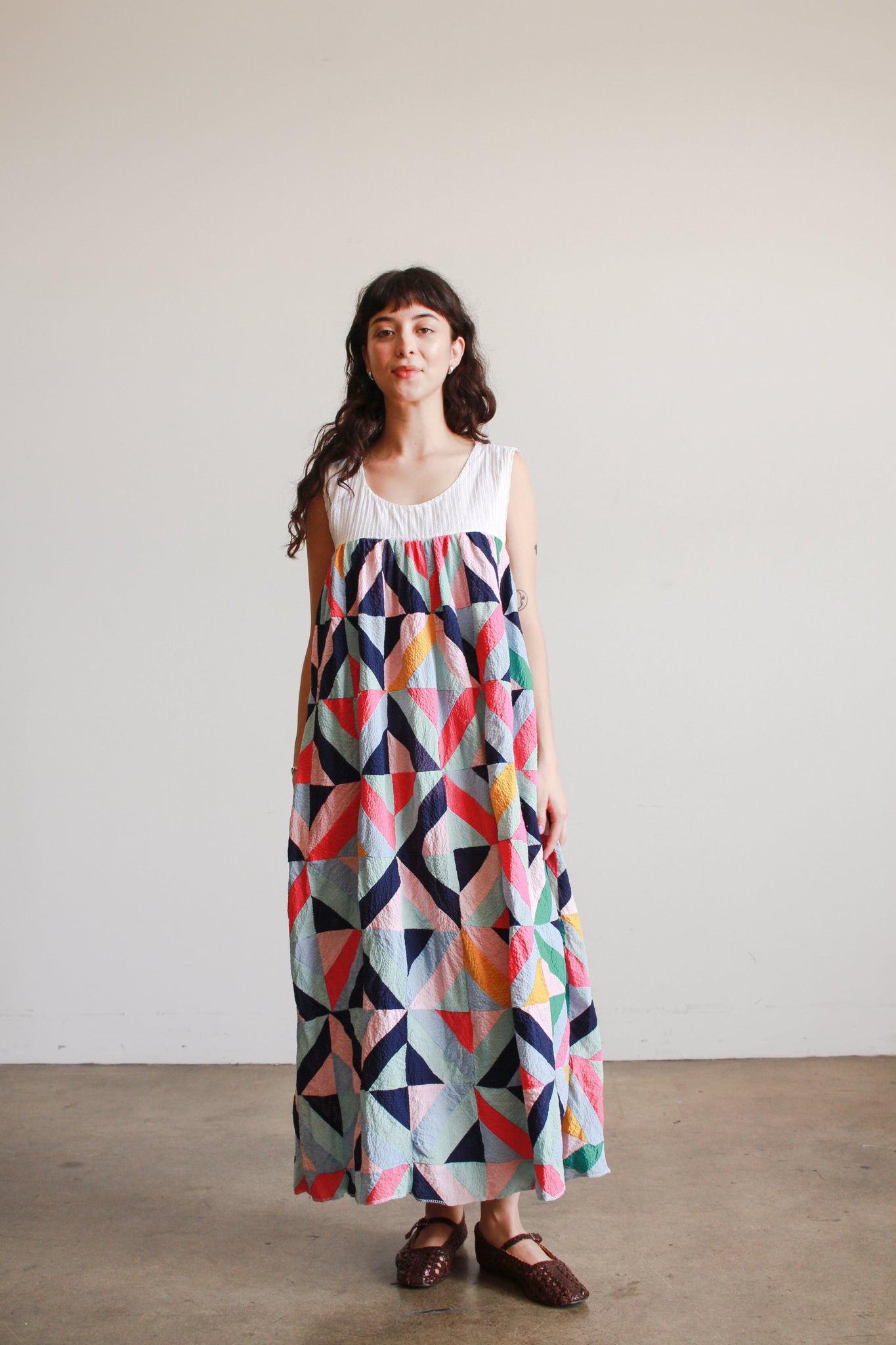 Reworked 1940s Quilt Topper Dress