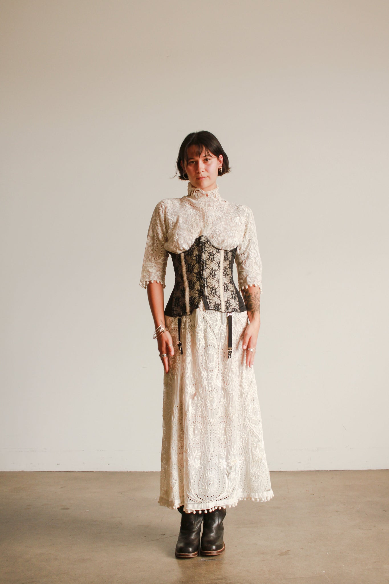 Edwardian Heavy Embroidered Cotton Lawn Dress