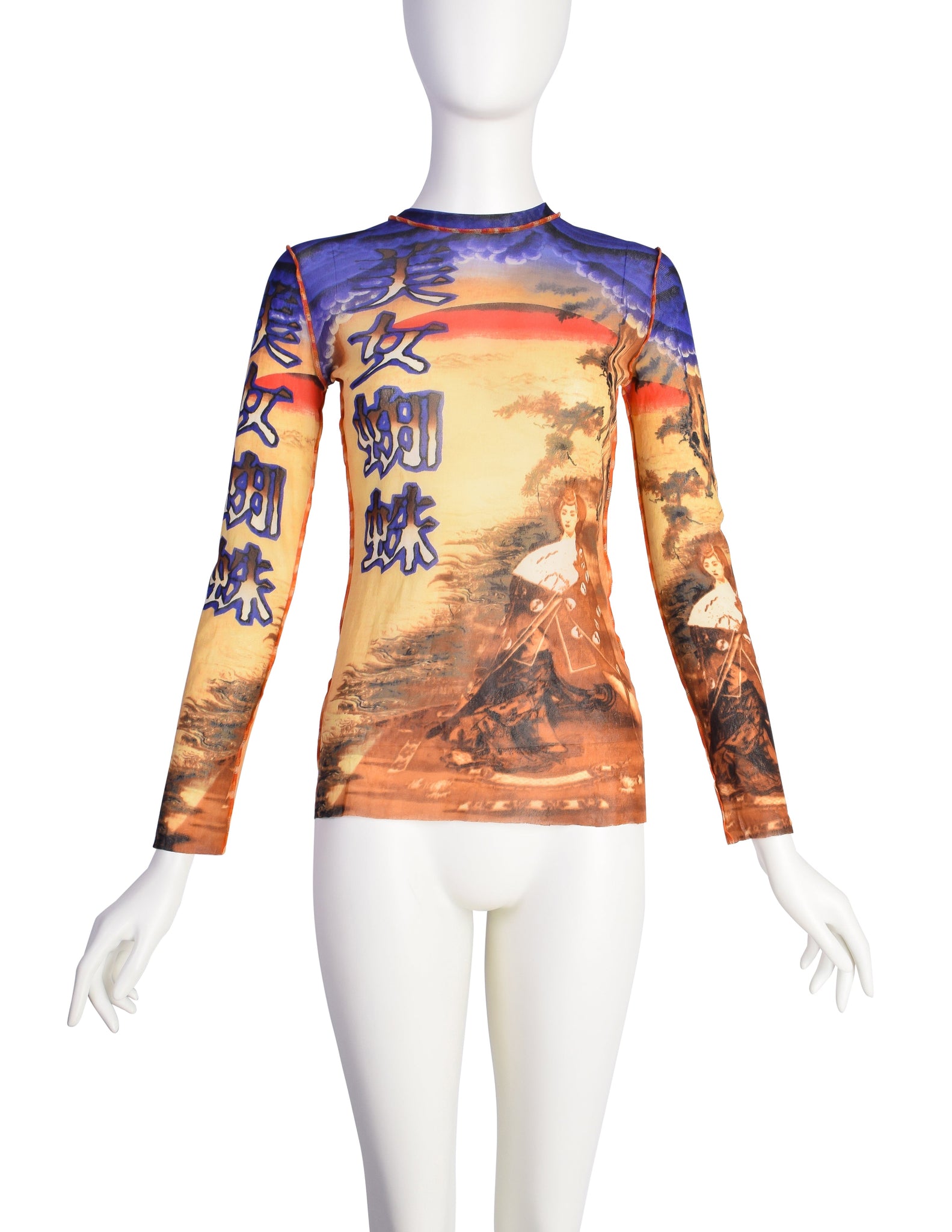 Jean Paul Gaultier Vintage Japanese Geisha Scenic Long Sleeve Top