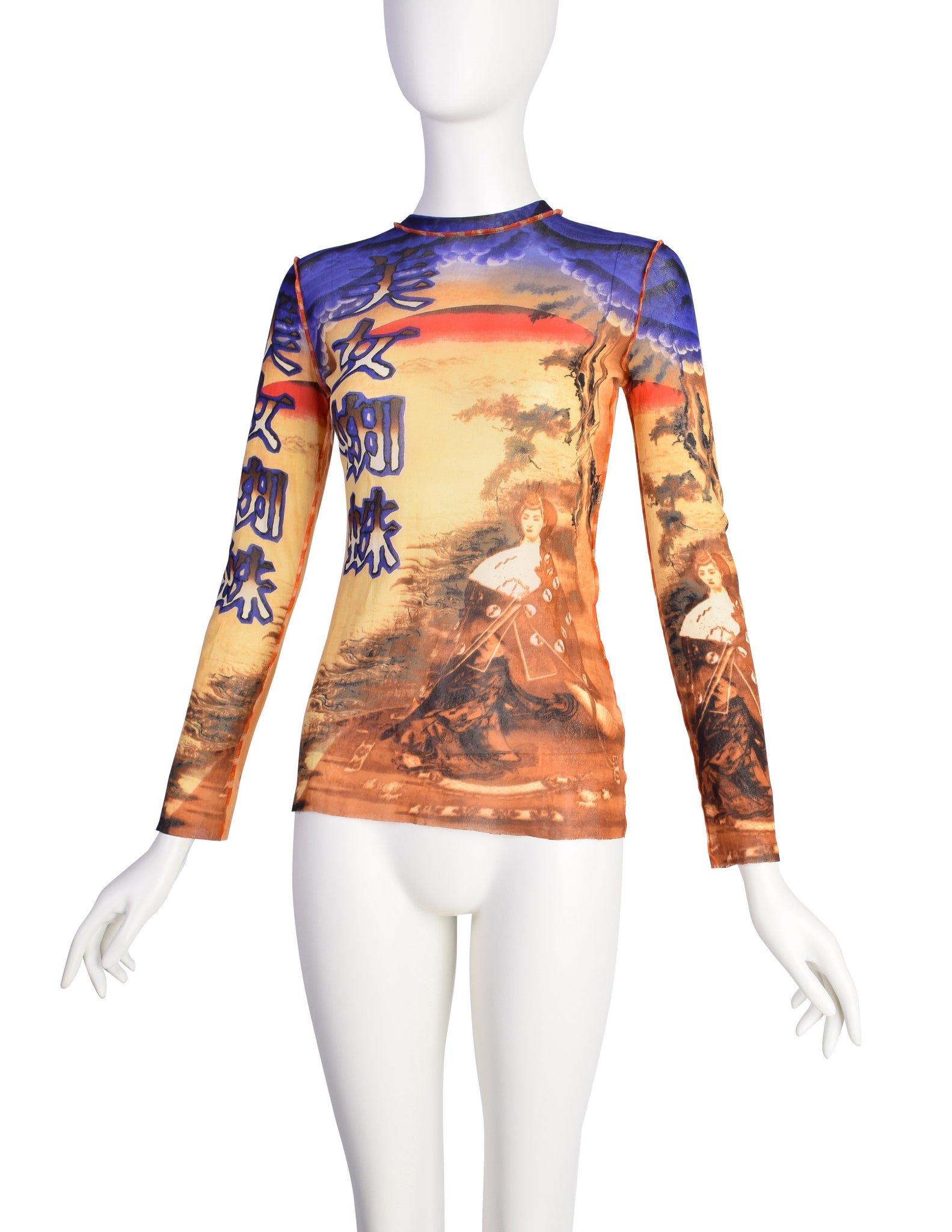 Jean Paul Gaultier Vintage Japanese Geisha Scenic Long Sleeve Top