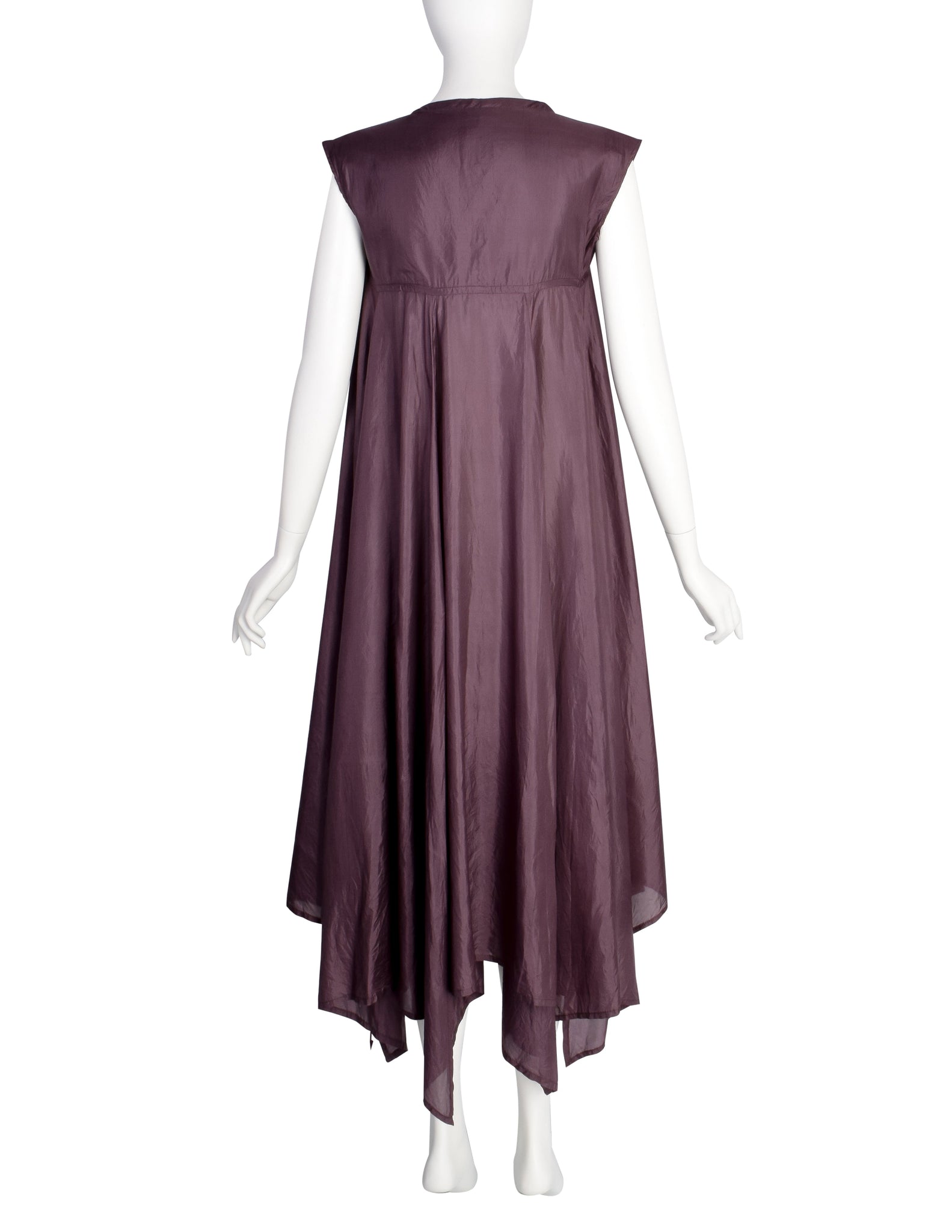 Romeo Gigli G Gigli Vintage 1990s Aubergine Silk Tent Dress