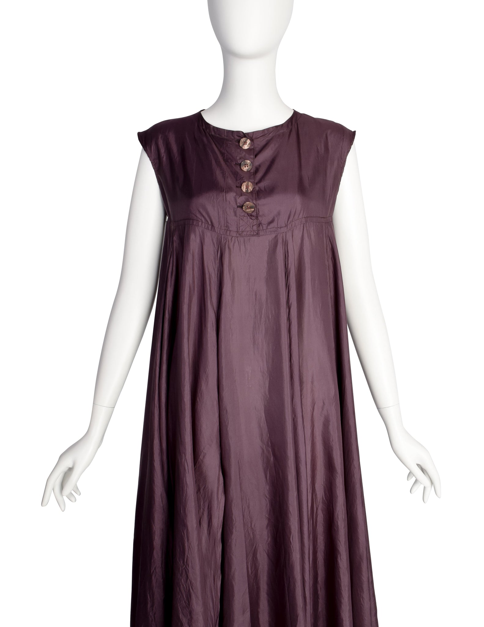 Romeo Gigli G Gigli Vintage 1990s Aubergine Silk Tent Dress