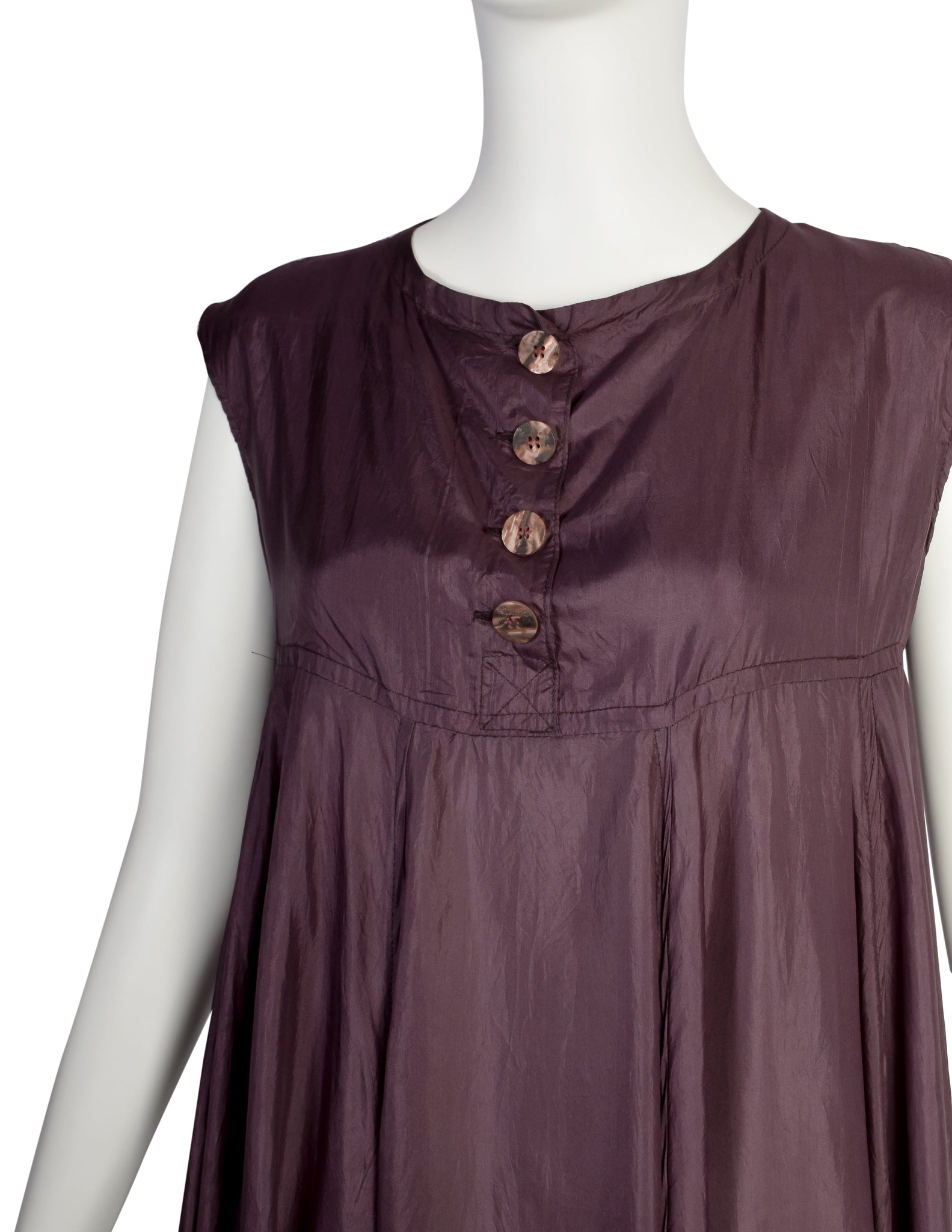 Romeo Gigli G Gigli Vintage 1990s Aubergine Silk Tent Dress