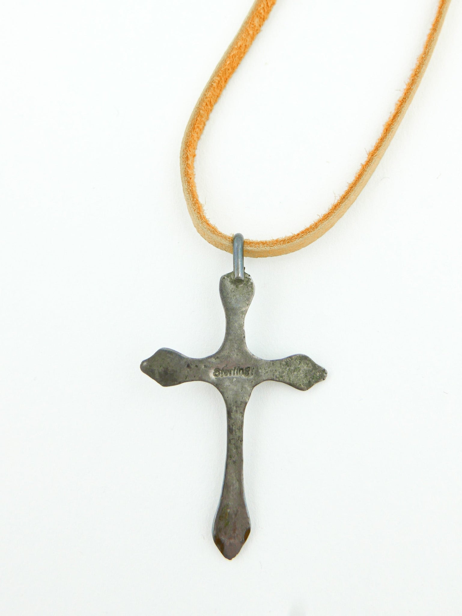 Sterling & Coral Native American Cross