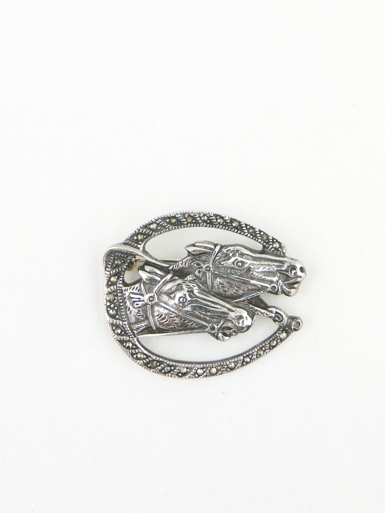 Sterling & Marcasite Horse Pin