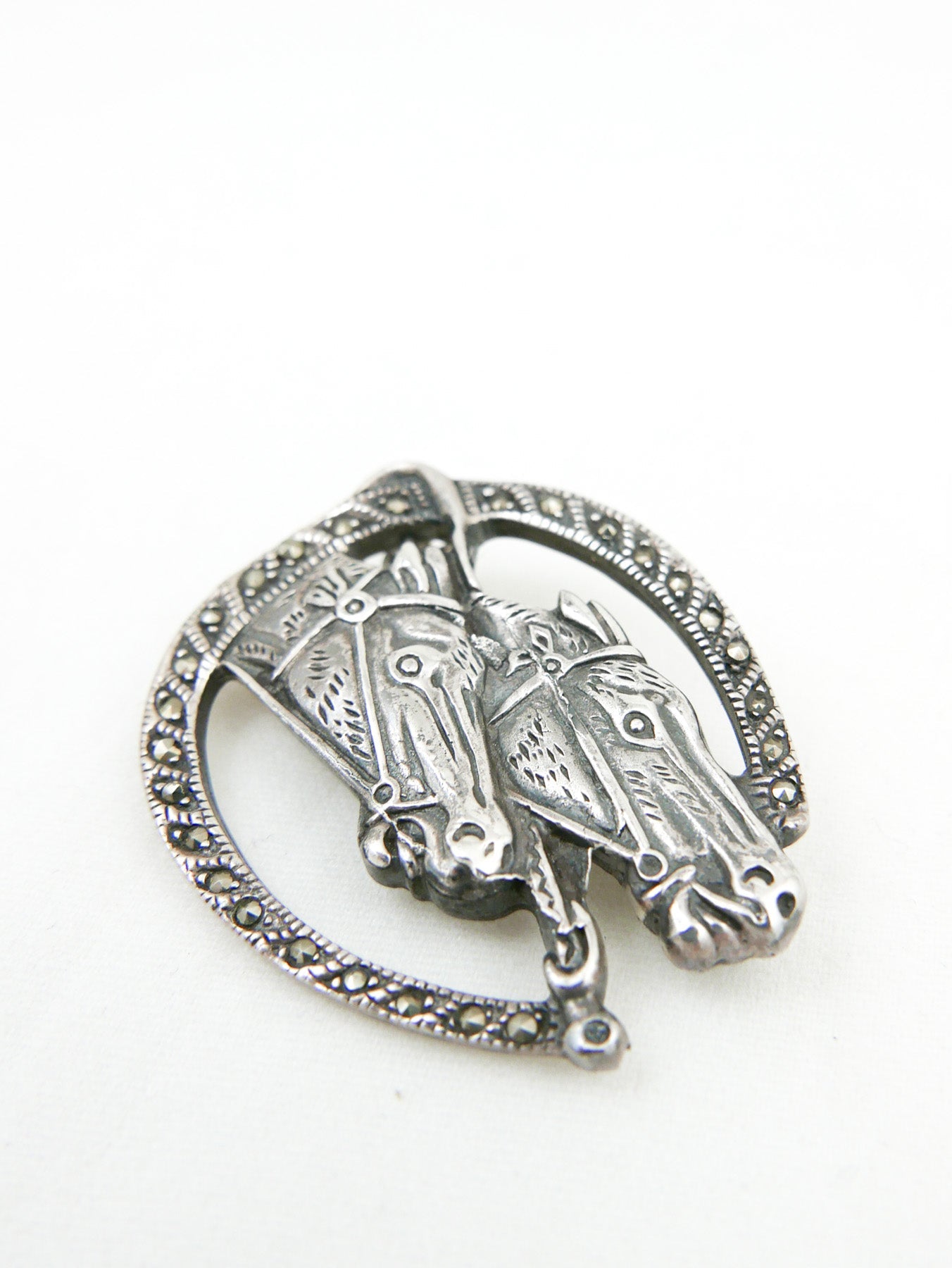 Sterling & Marcasite Horse Pin