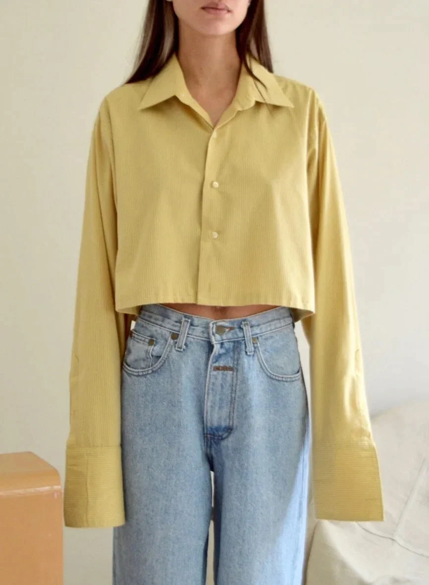 CROPPED VINTAGE BUTTON DOWN