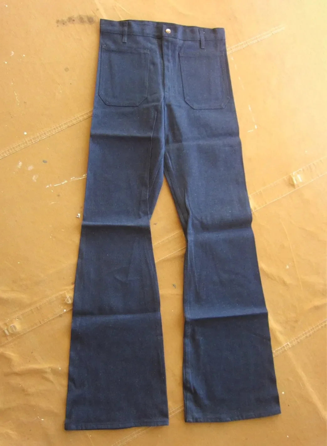 1970s Denim Bell Bottom Jeans 
100% Cotton
Deadstock 
Small Medium Low Rise 27 28