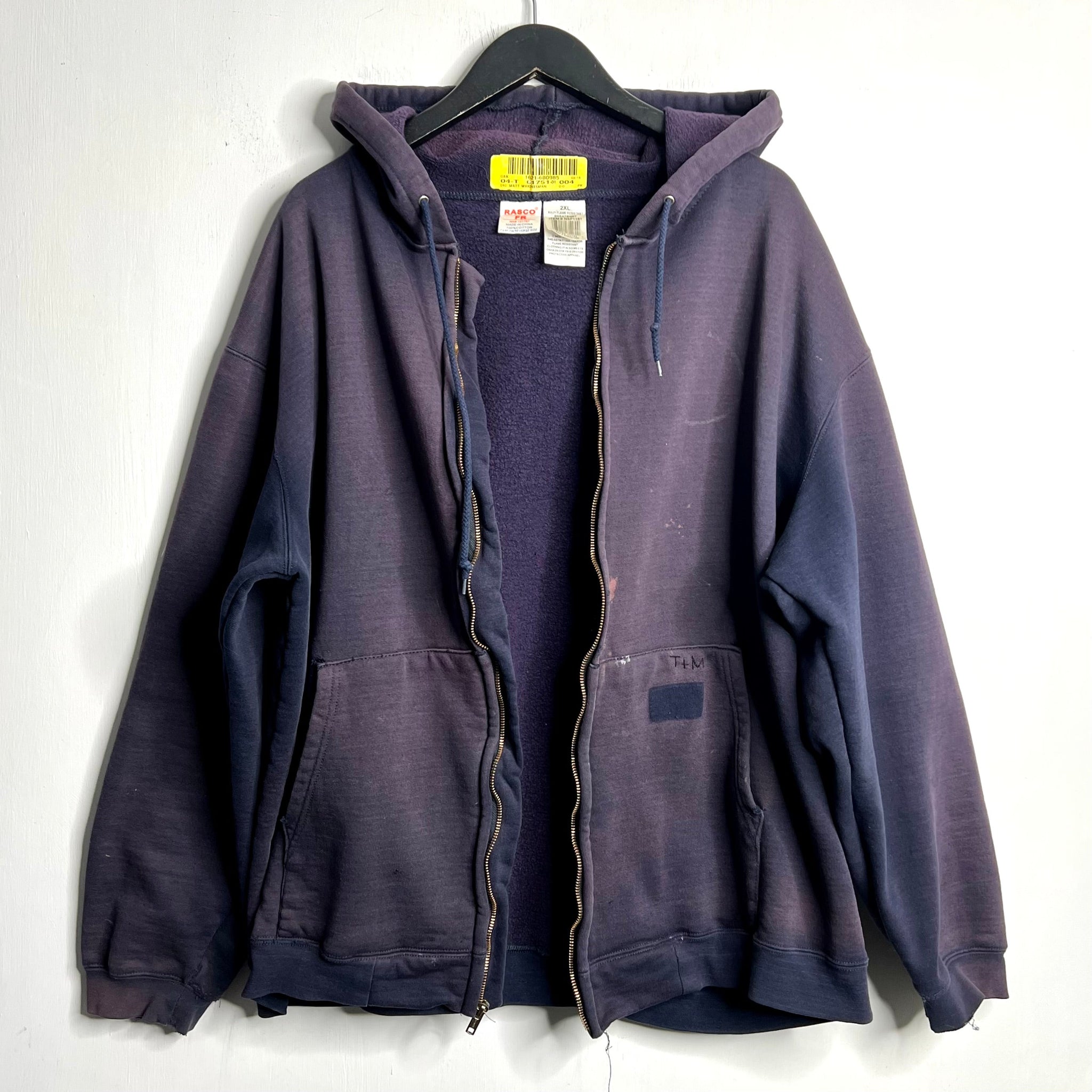 T+M Vintage Blank Zip-Up Hoodie - Late 90s