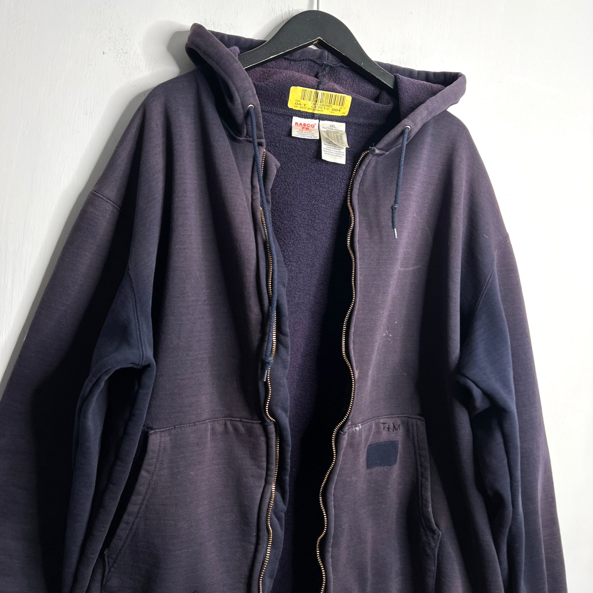 T+M Vintage Blank Zip-Up Hoodie - Late 90s