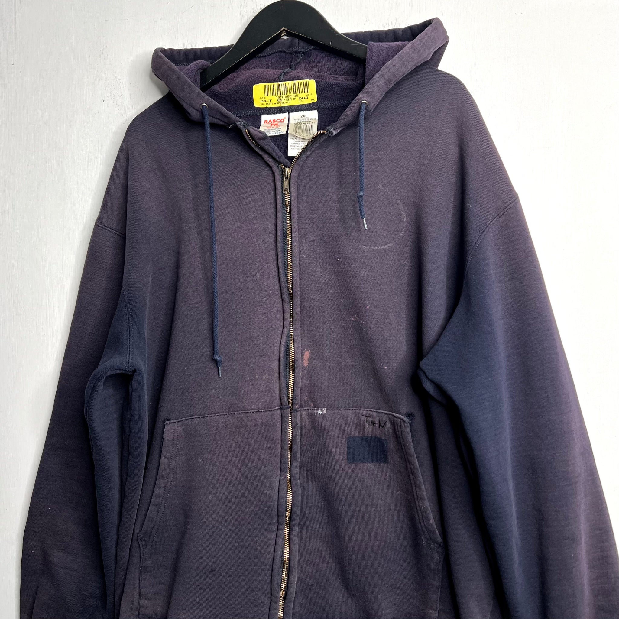 T+M Vintage Blank Zip-Up Hoodie - Late 90s