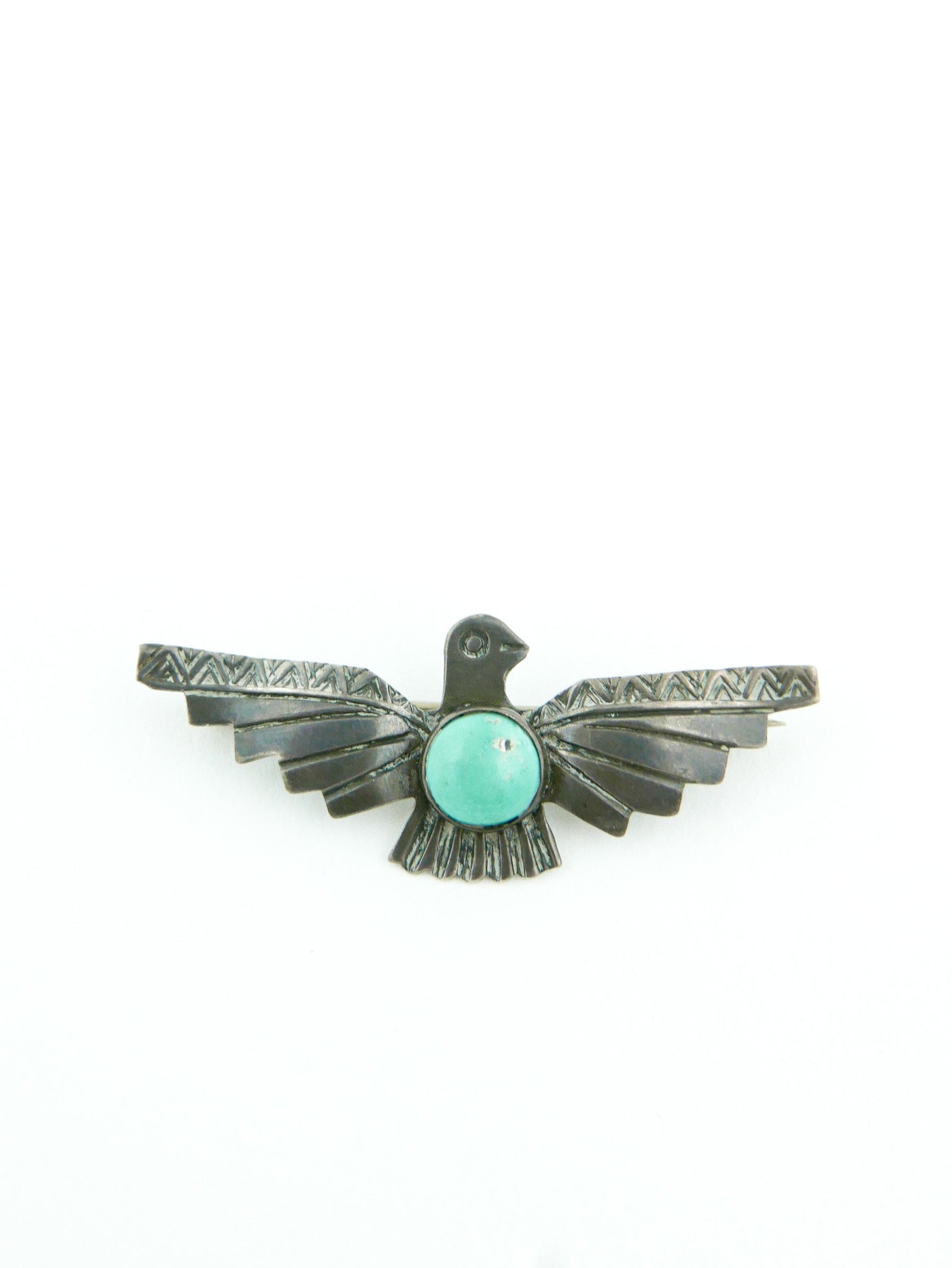 Sterling & Turquoise Thunderbird Pin