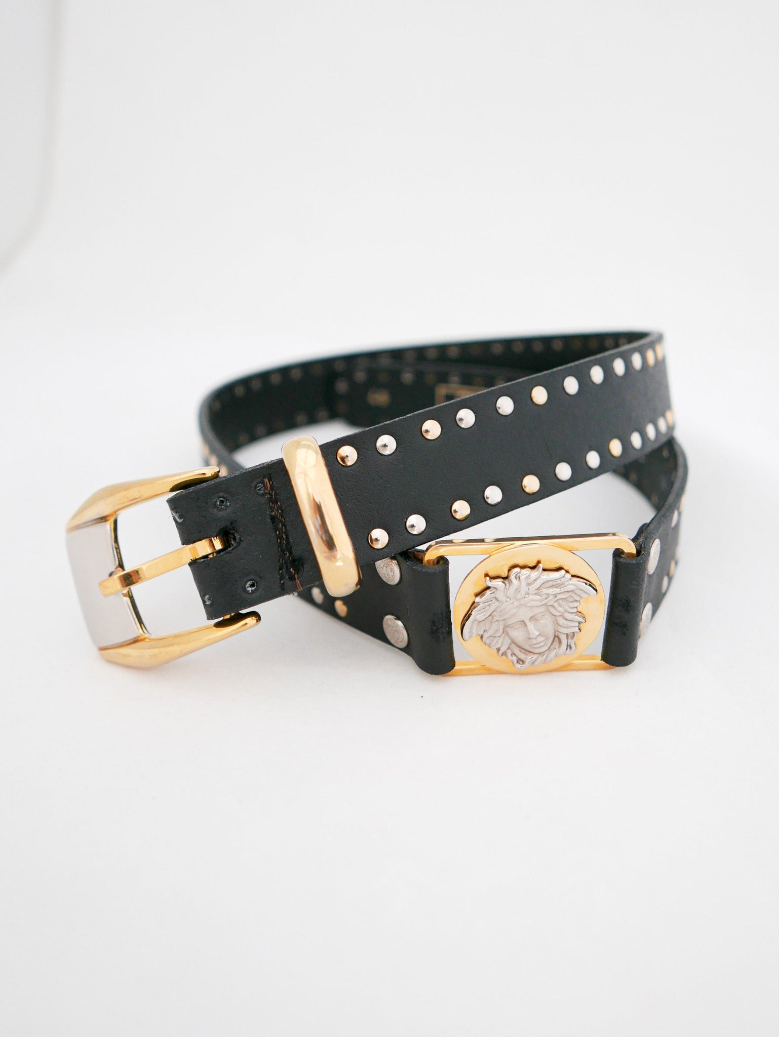 1990's Gianni Versace Studded Medusa Belt