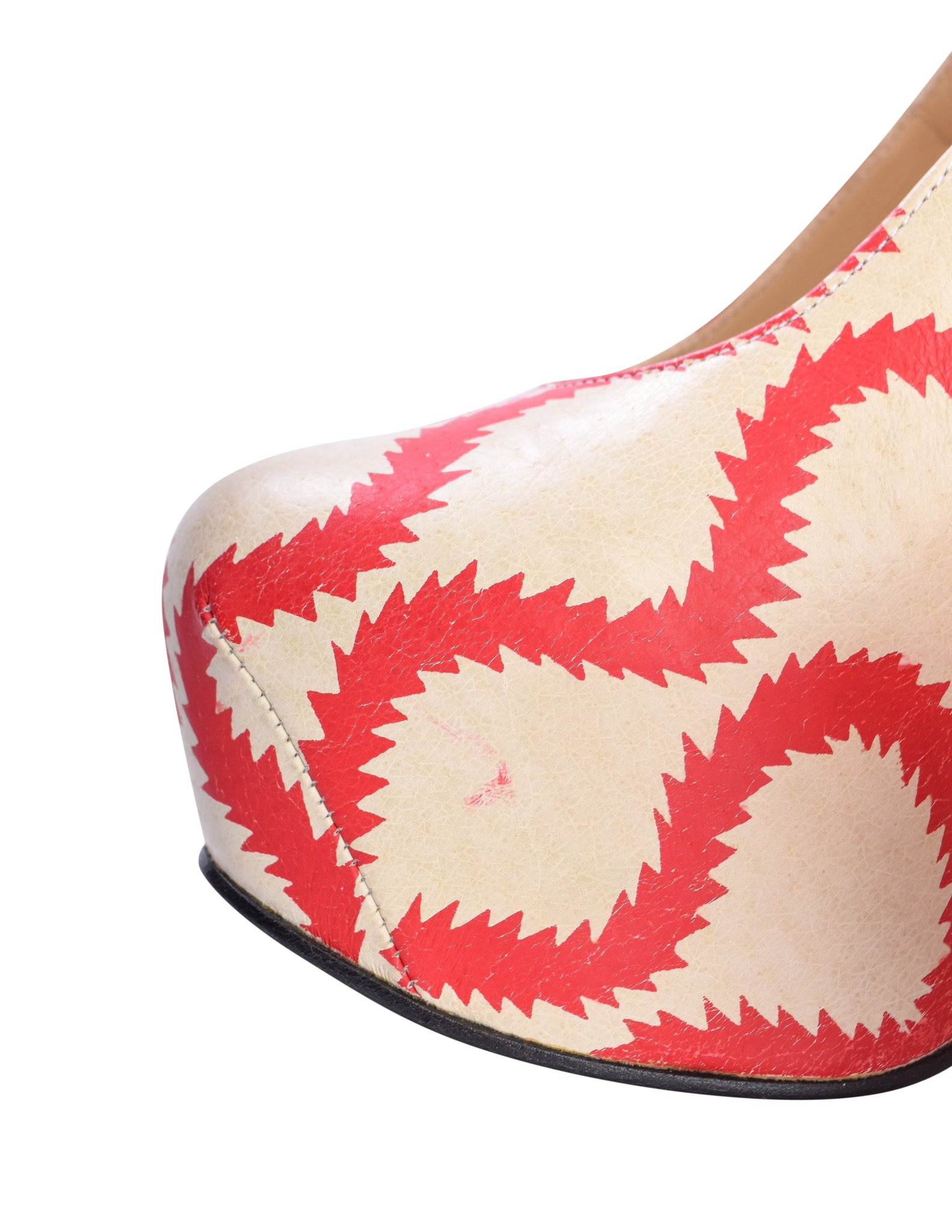 Vivienne Westwood SS 2013 Iconic 'Pirate' Squiggle Print Leather Elevated Court Shoes