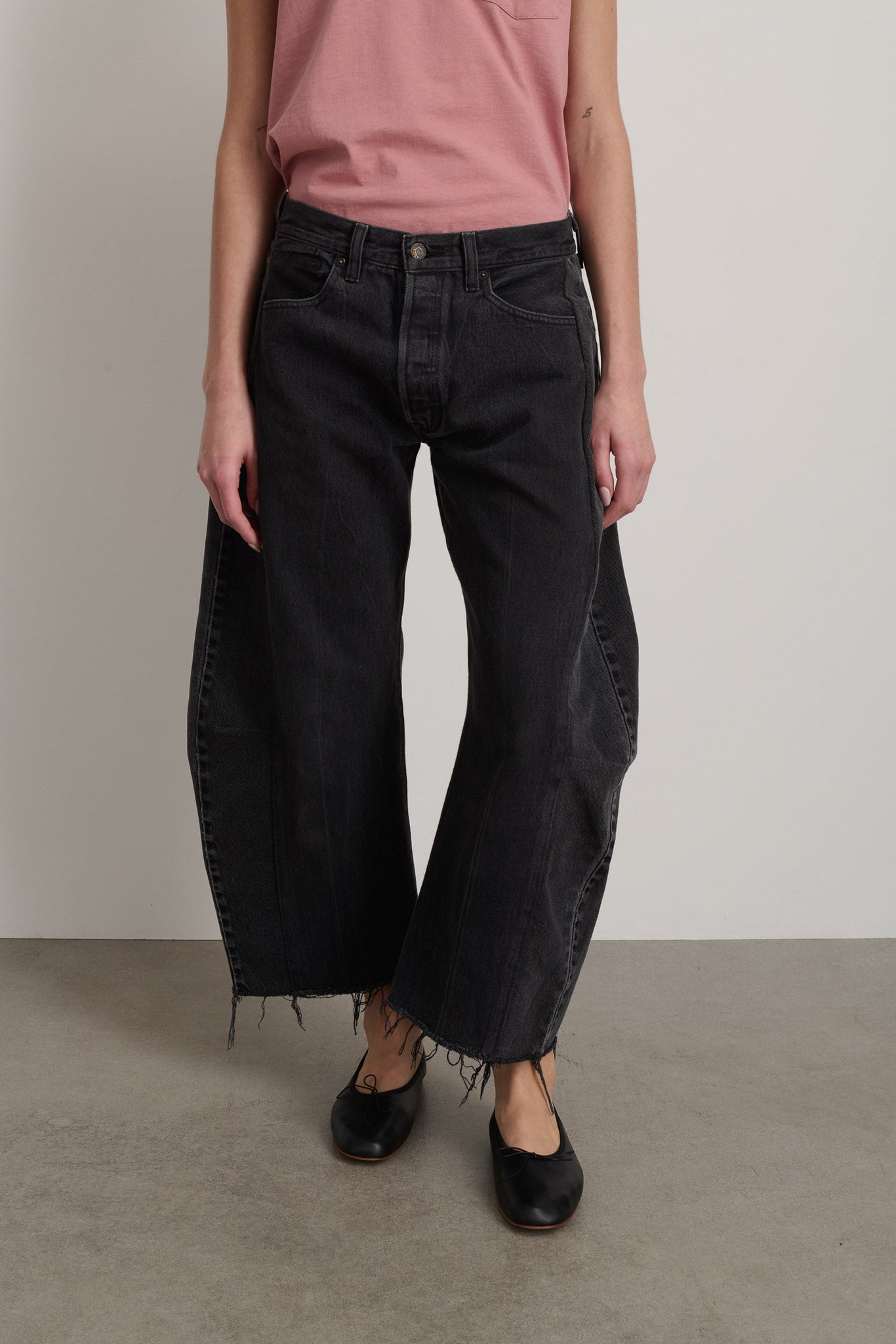 Vintage Lasso Jean Slouch Crop Classic Black