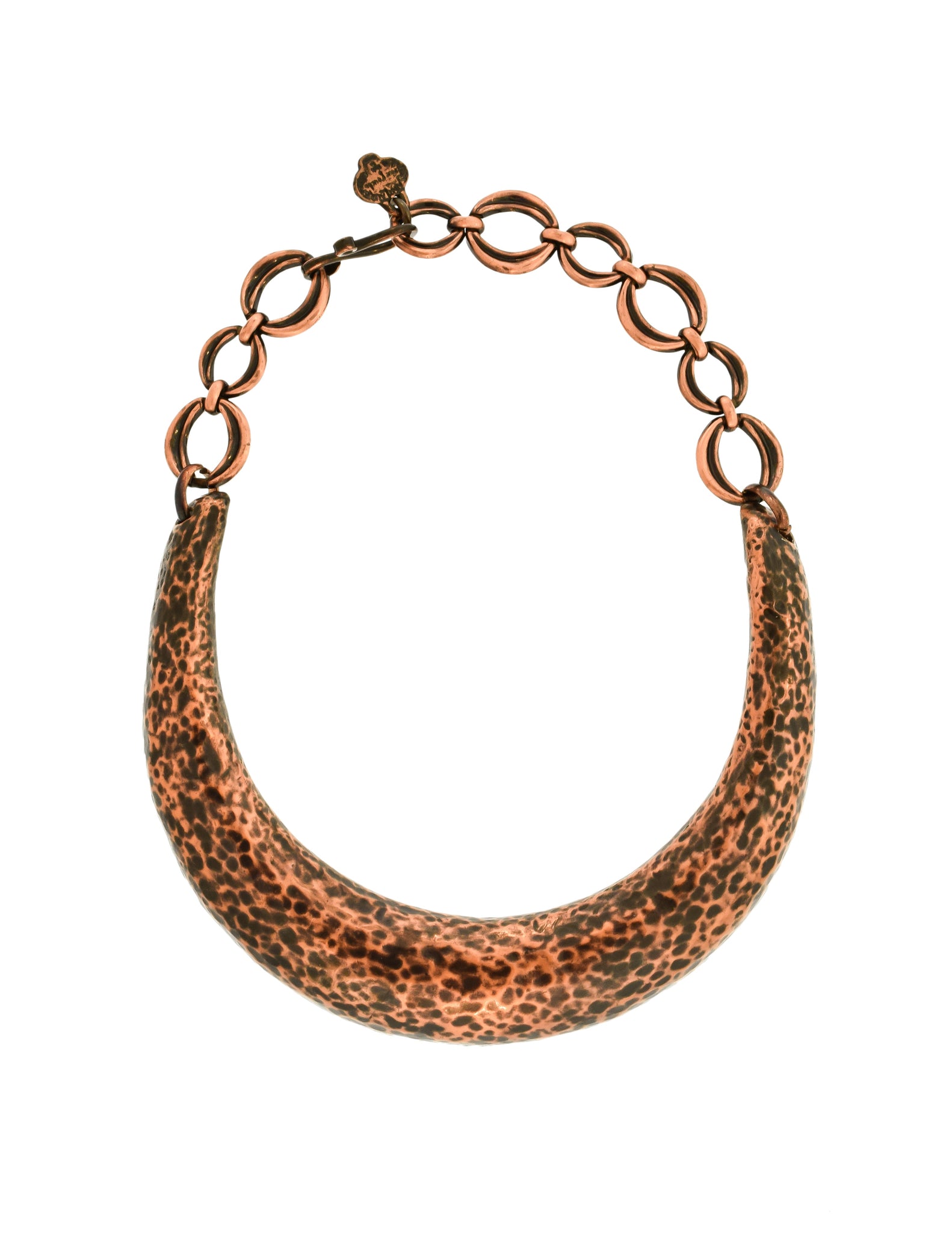 YSL Vintage Hammered Copper U Shape Choker Necklace