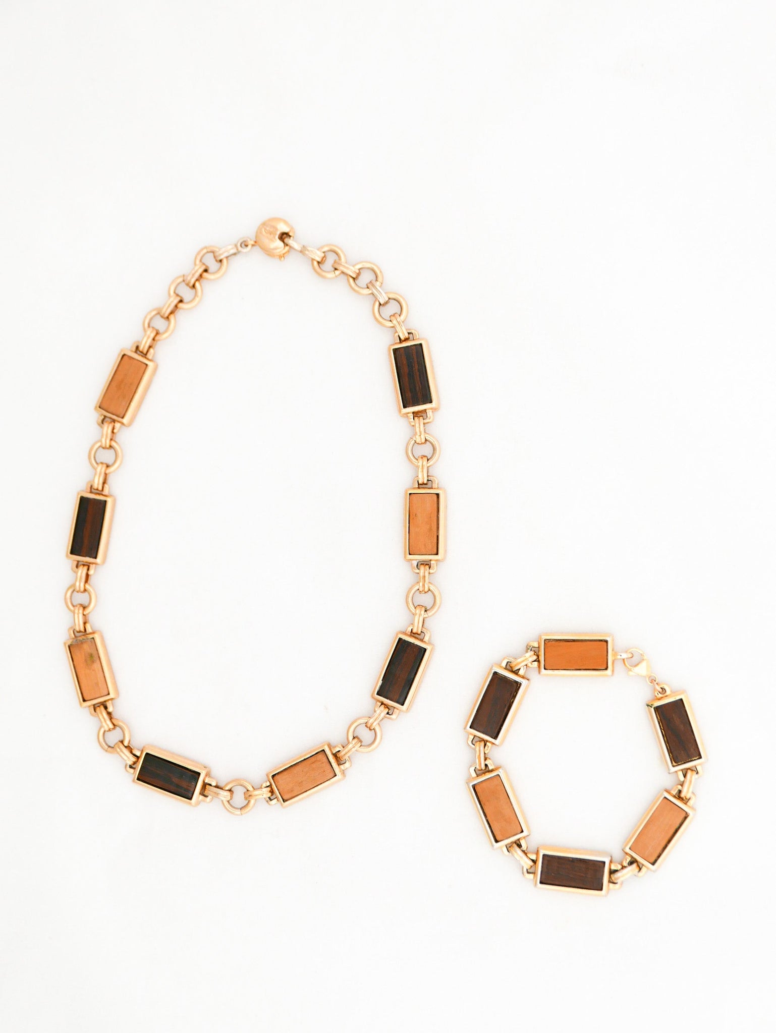 1970's YSL Geometric Necklace & Bracelet