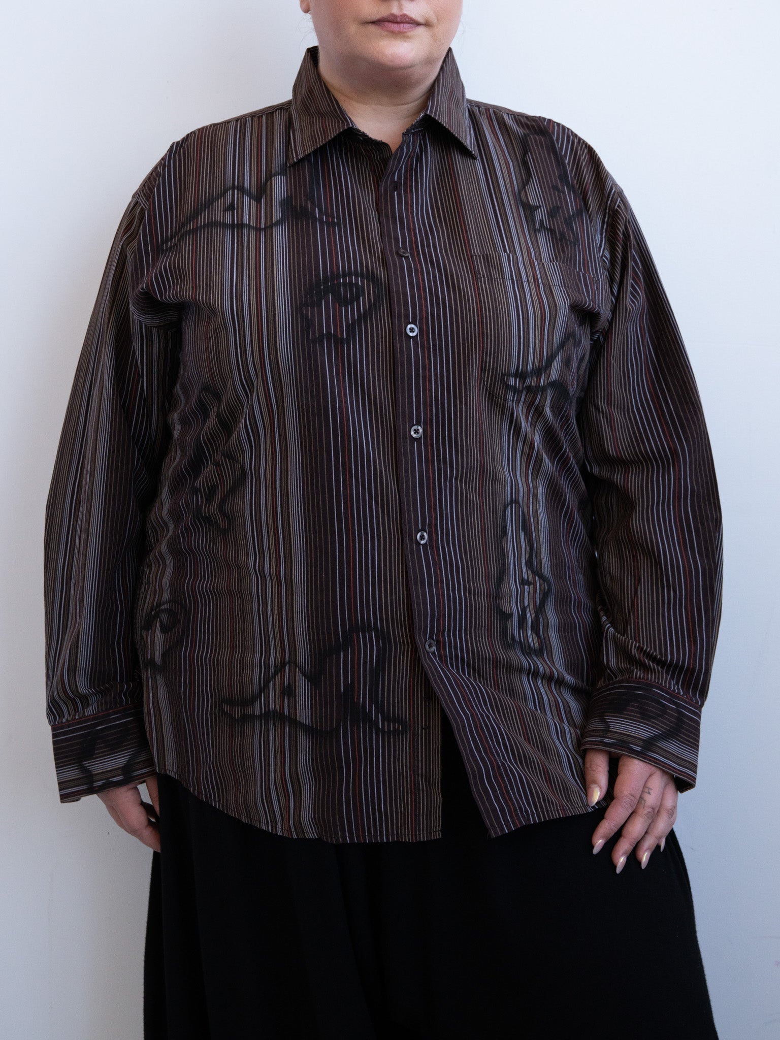 Femlord x BRZ - Brown Stripe Leading Lady Shirt (1X/2X)