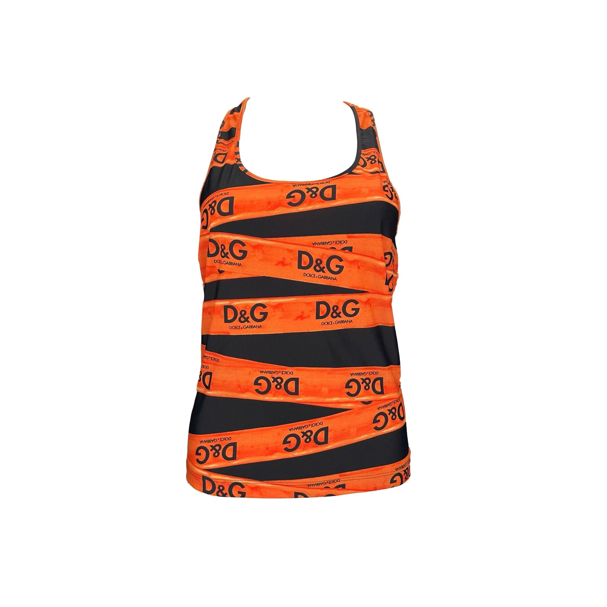 Dolce & Gabbana Orange Ribbon Logo Racerback Tank