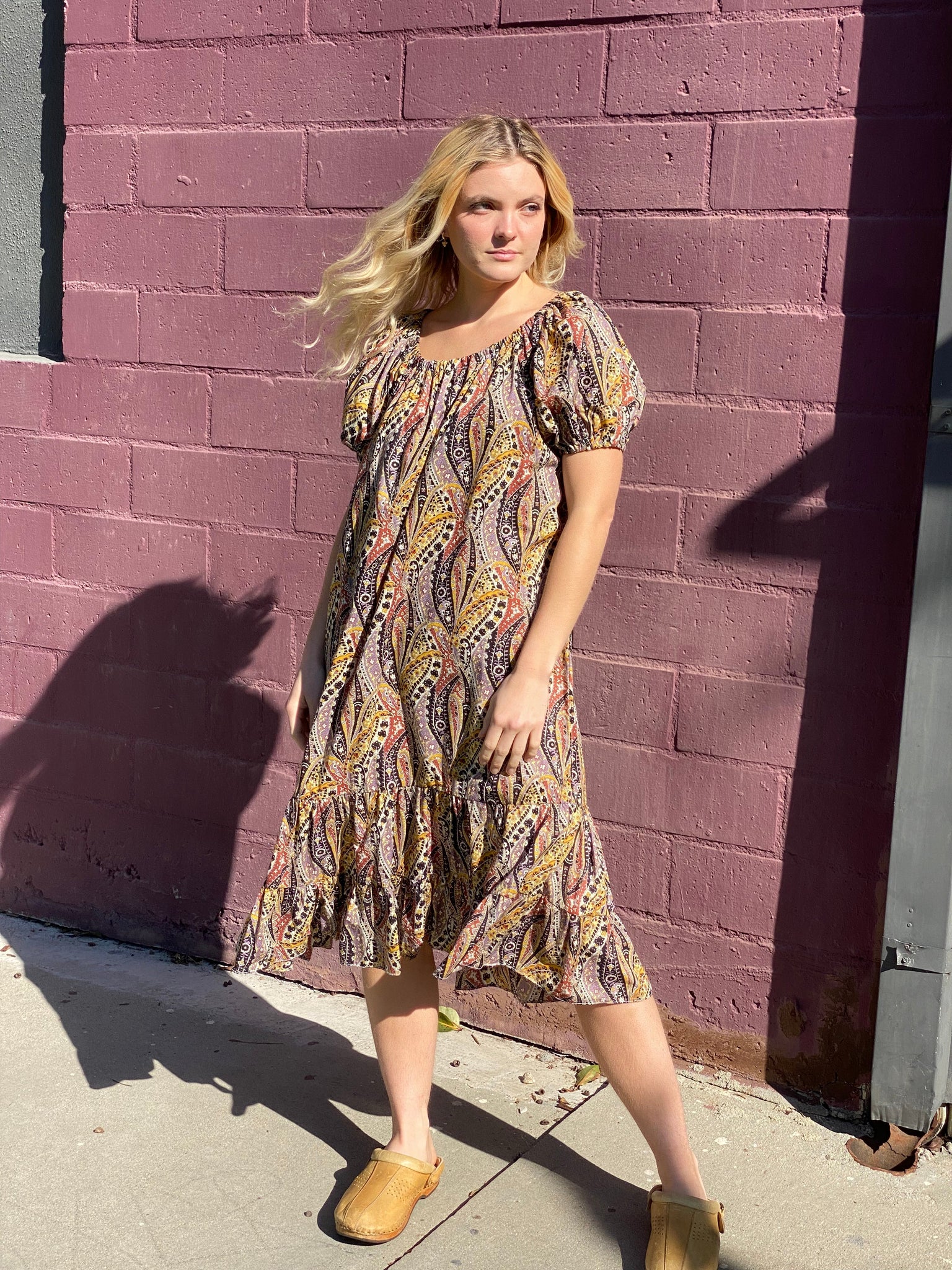 Lilac & Terracotta Paisley Dress