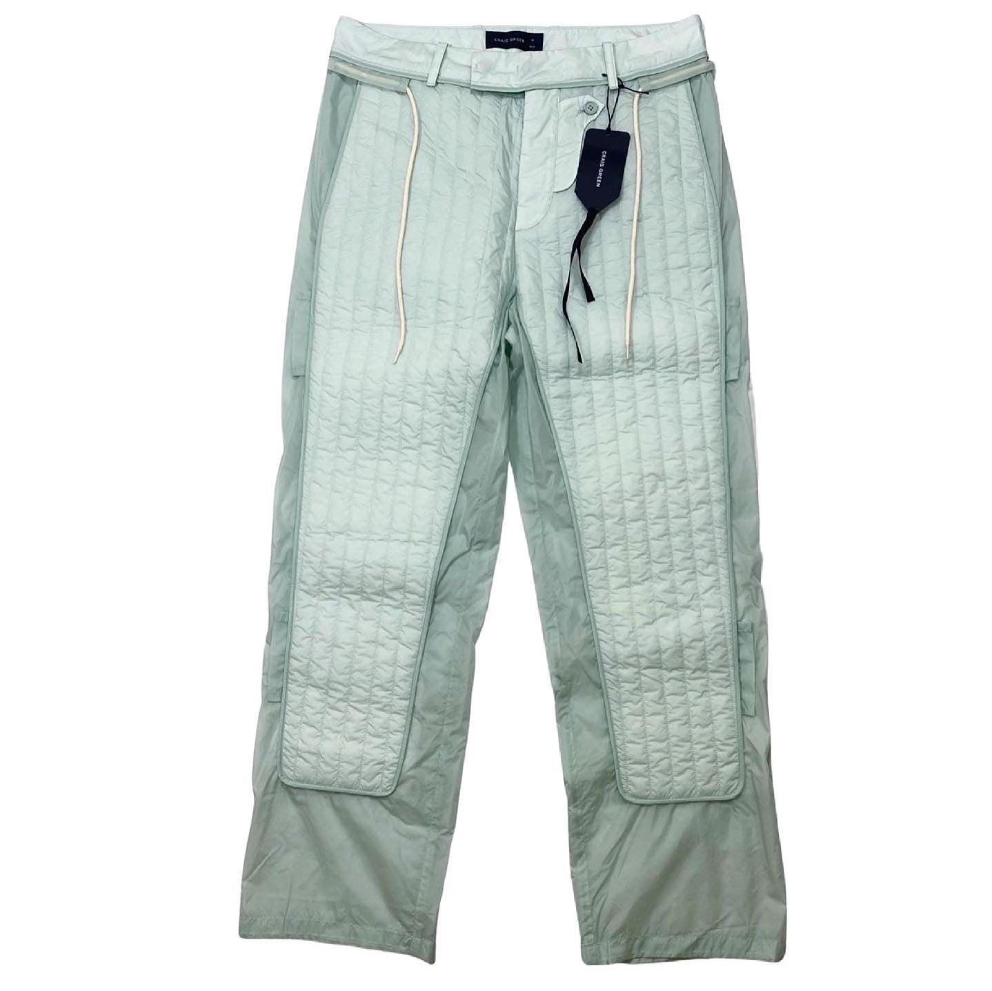 Craig Green Quilted Skin Ice Blue Trousers SS20 Medium/32